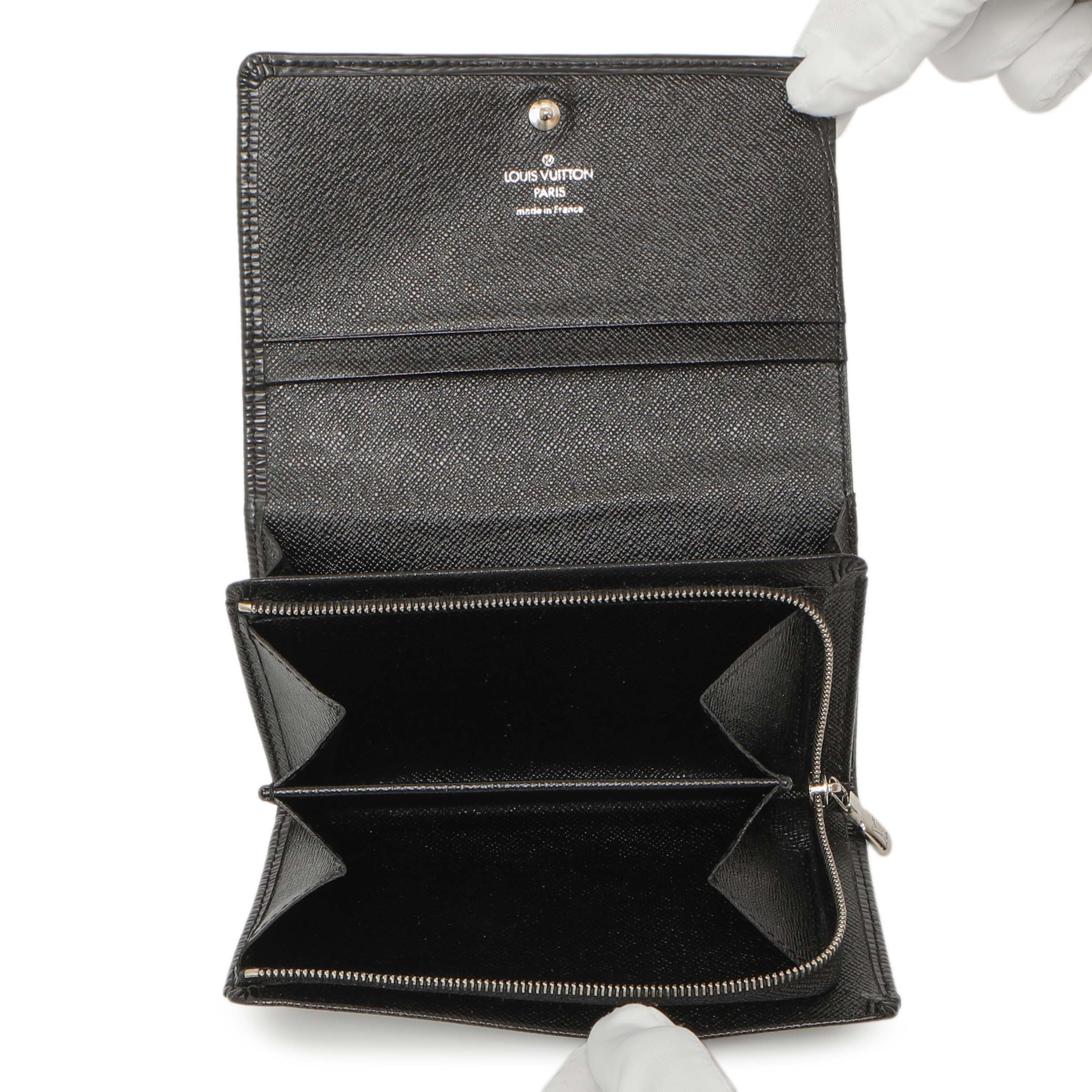 Louis Vuitton Black Epi Porte-Monnaie Billets Tresor Wallet - Image 4