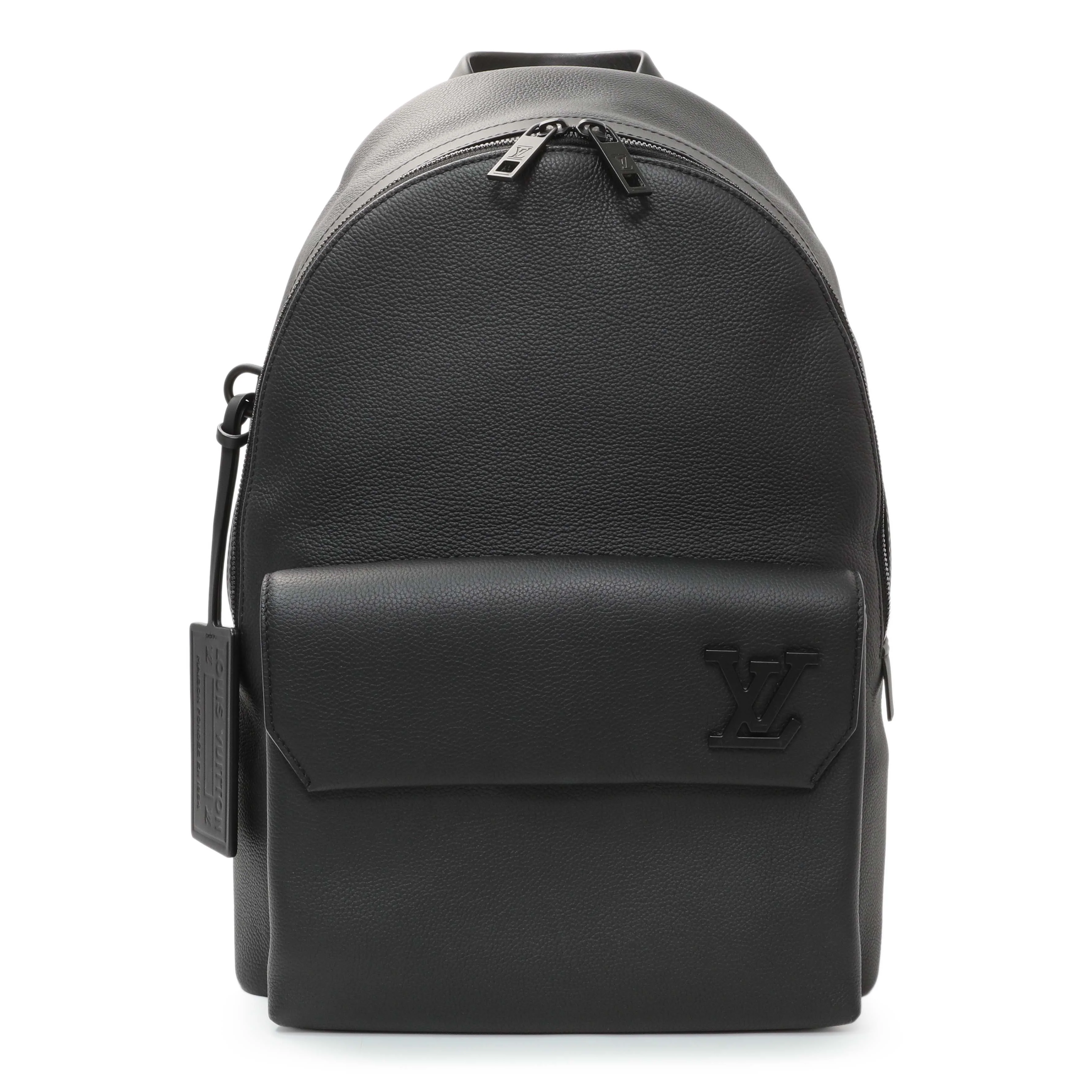 Louis Vuitton Black Grained Calfskin Aerogram Takeoff Backpack