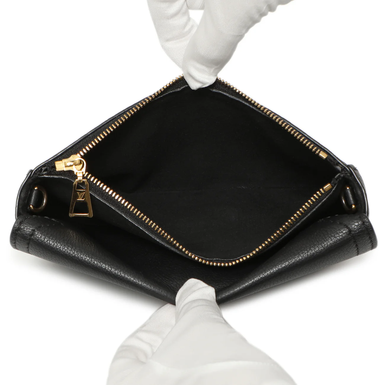 Louis Vuitton Black Grained Calfskin Lockme Chain Phone Pouch - Image 5