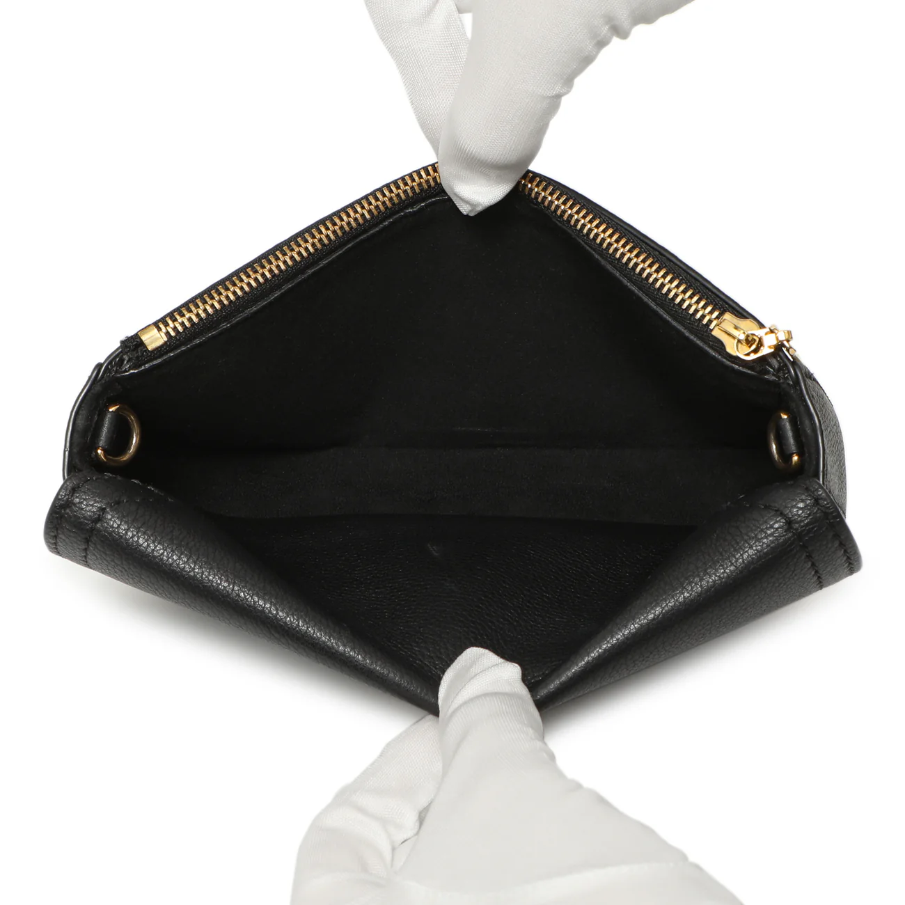 Louis Vuitton Black Grained Calfskin Lockme Chain Phone Pouch - Image 6