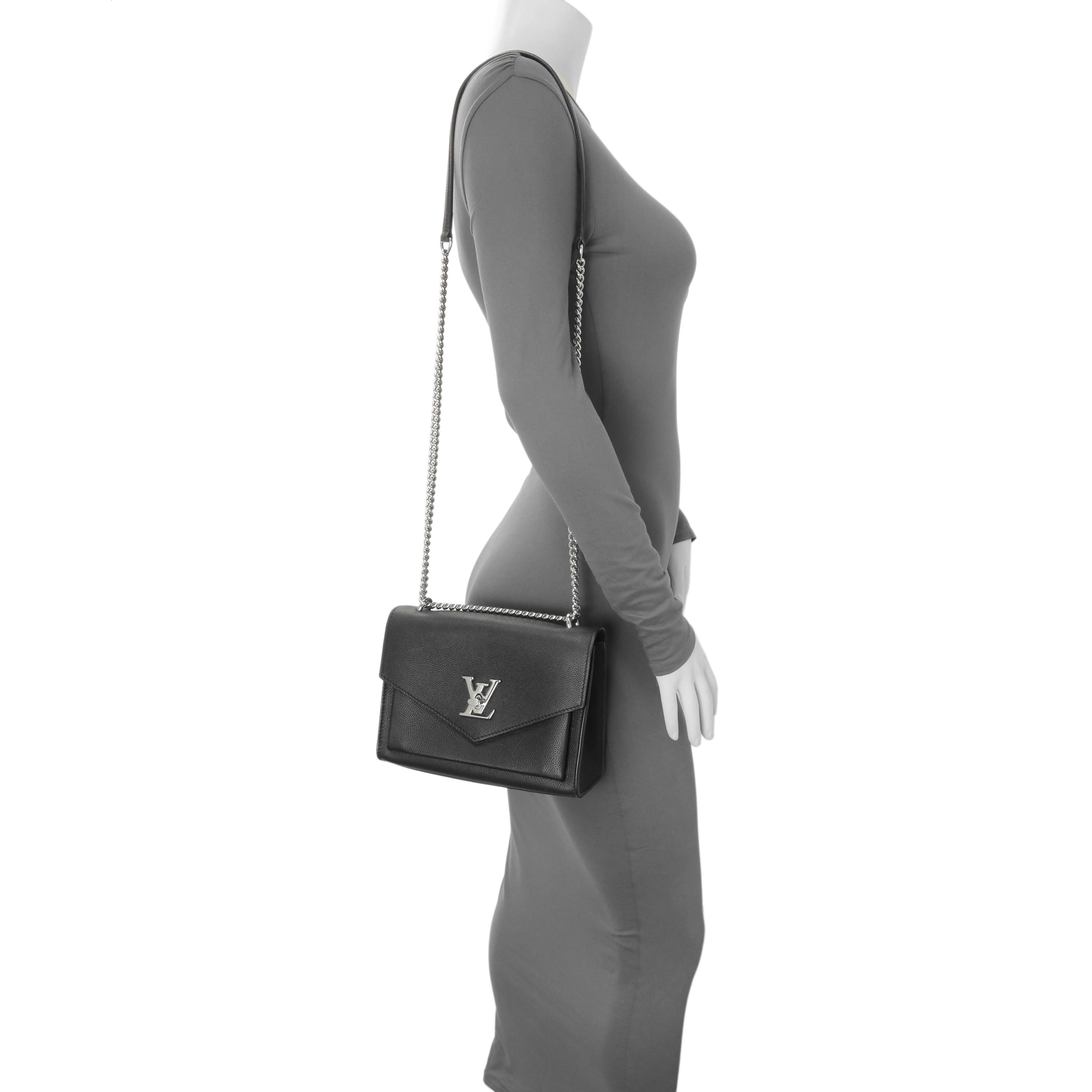 Louis Vuitton Black Soft Calfskin Mylockme Chain Bag - Image 13