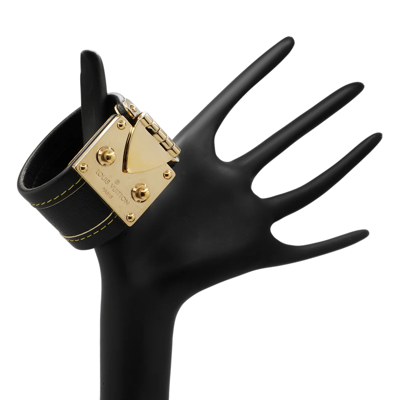 Louis Vuitton Black Suhali S Lock Bracelet - Image 5