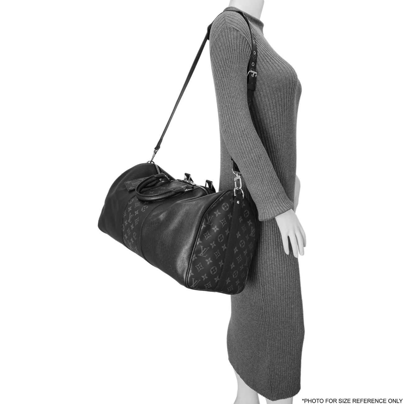 Louis Vuitton Black Taigarama Keepall Bandouliere 50 - Image 10