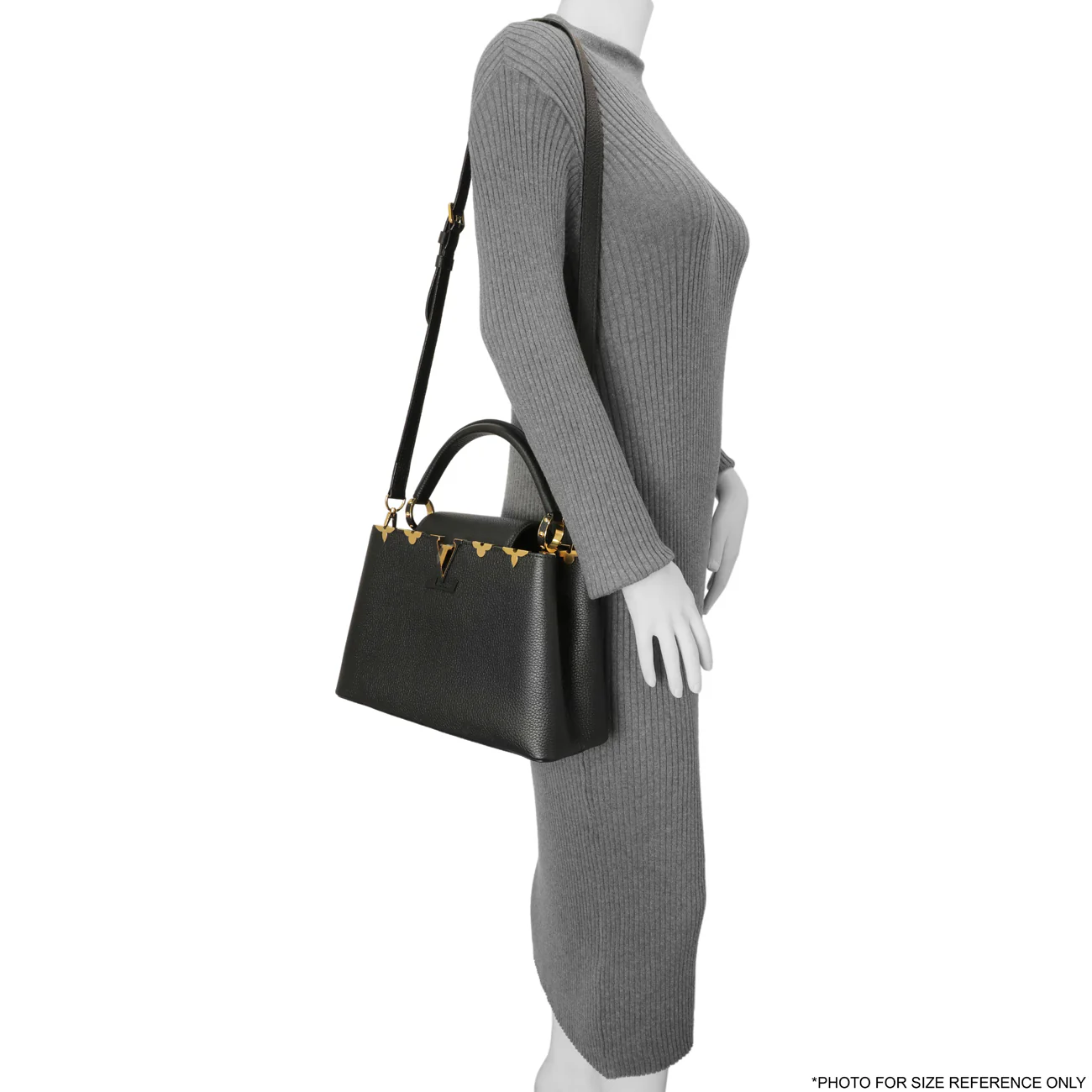 Louis Vuitton Black Taurillon Flower Crown Capucines PM - Image 9
