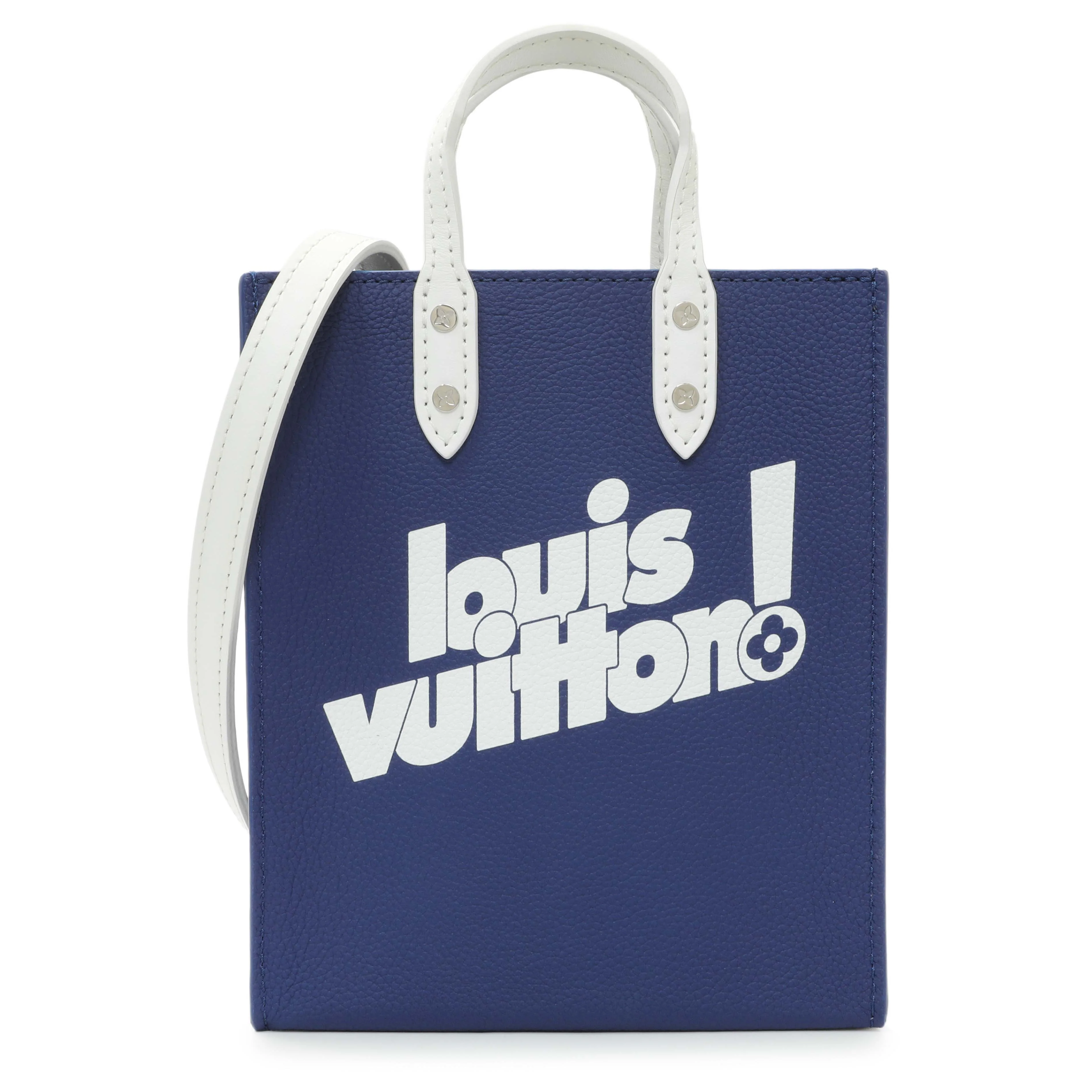 Louis Vuitton Blue Calfskin Virgil Abloh Sac Plat XS
