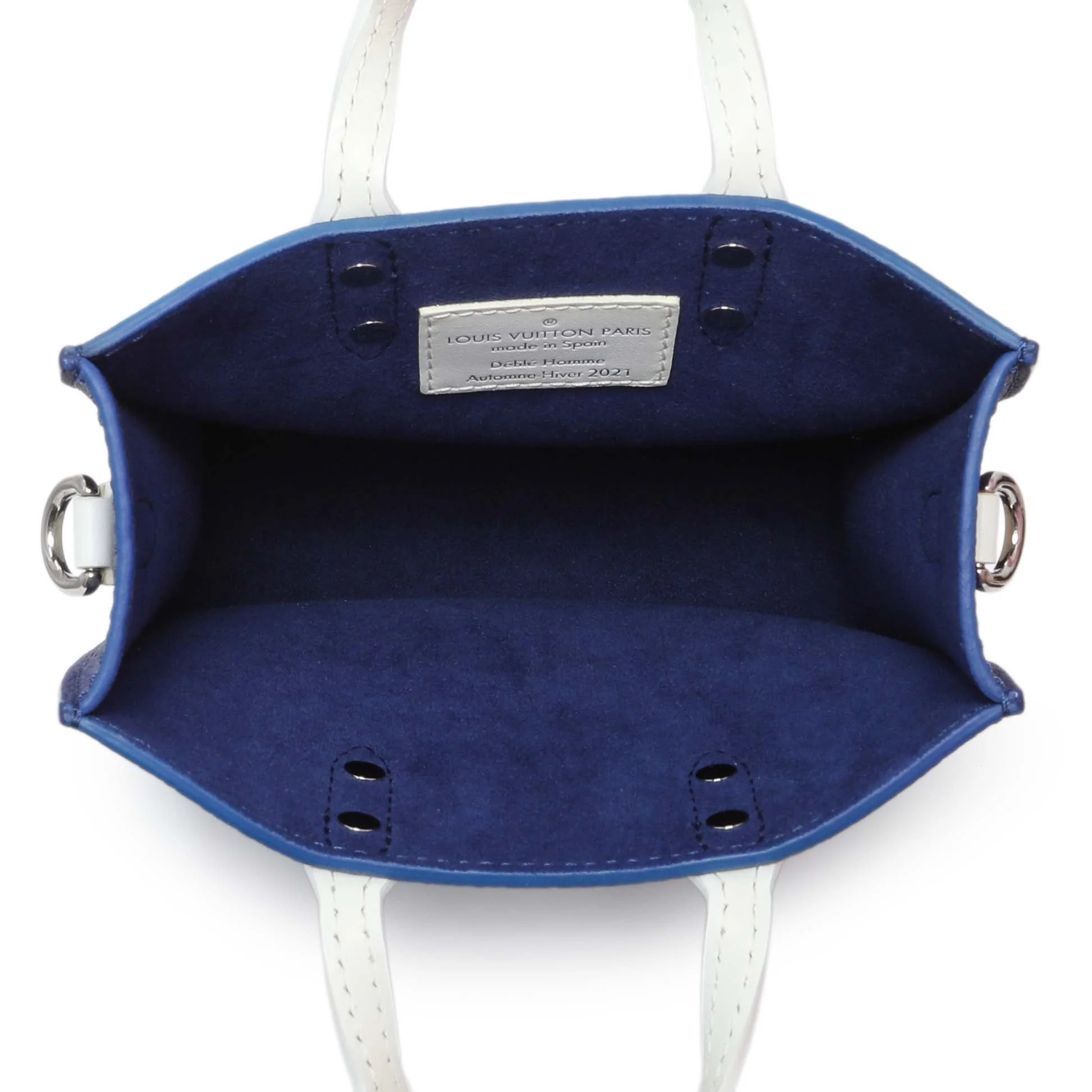 Louis Vuitton Blue Calfskin Virgil Abloh Sac Plat XS - Image 8