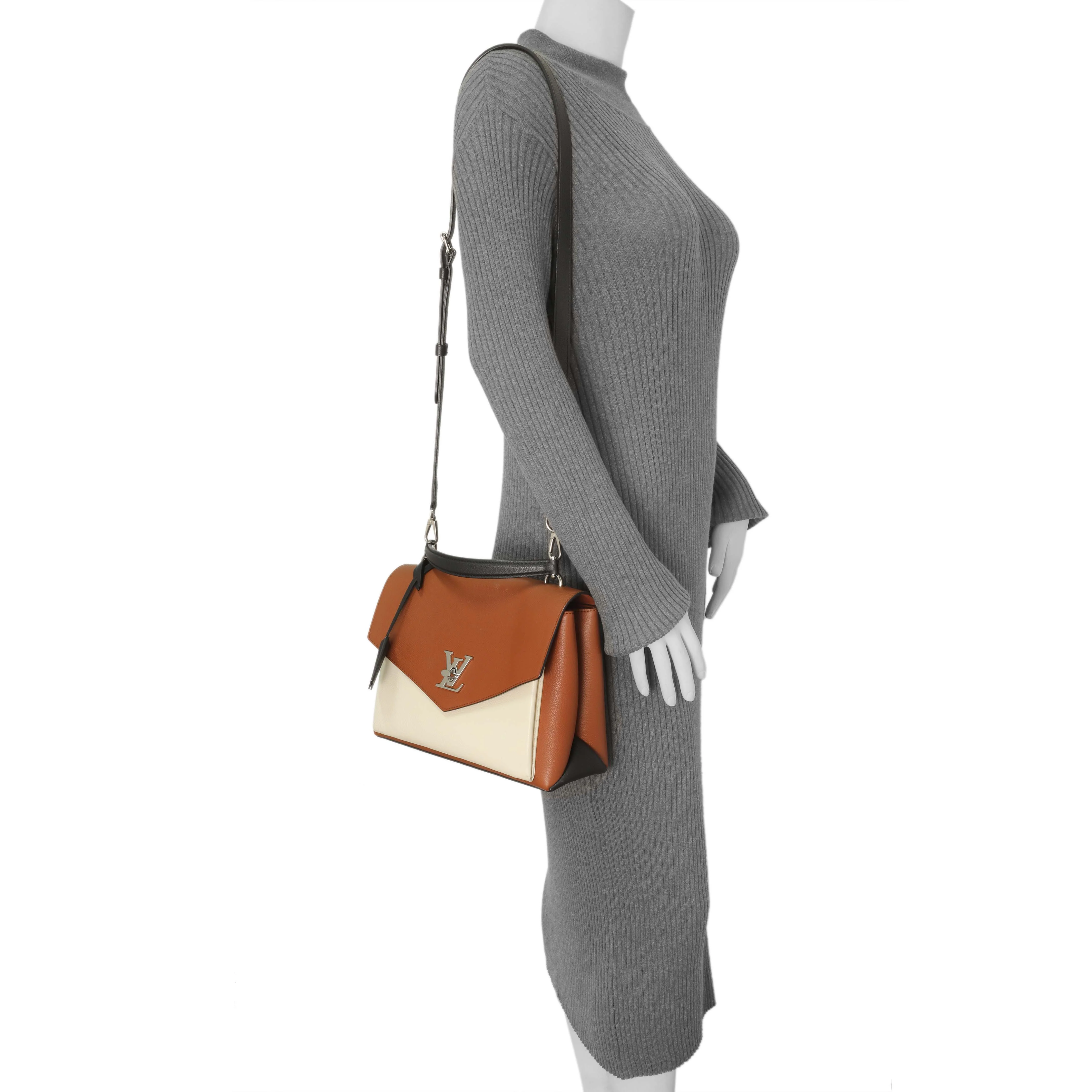 Louis Vuitton Caramel Creme Black Soft Calfskin My Lockme Top Handle - Image 12
