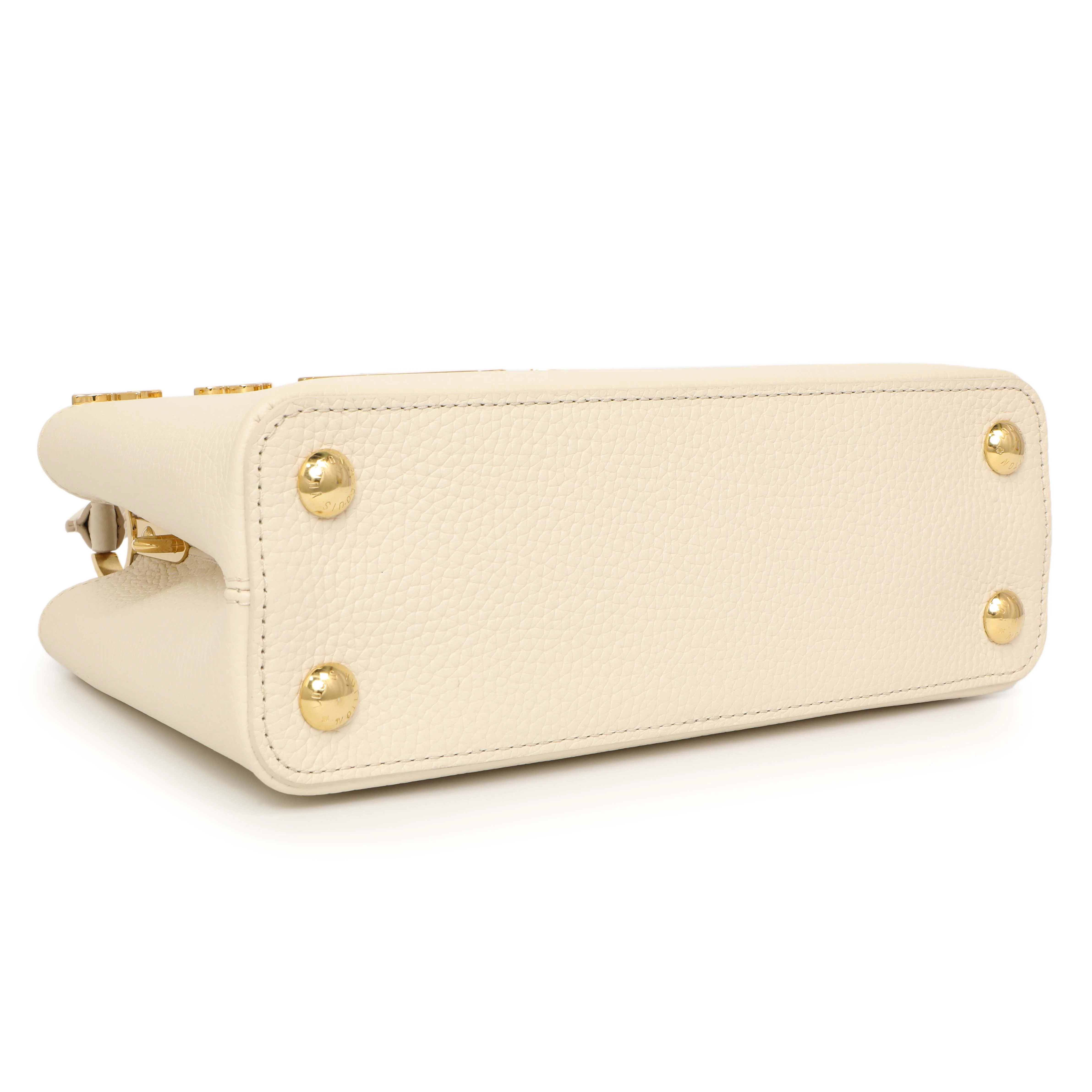 Louis Vuitton Creme Nacre Taurillon Flower Crown Capucines BB - Image 3