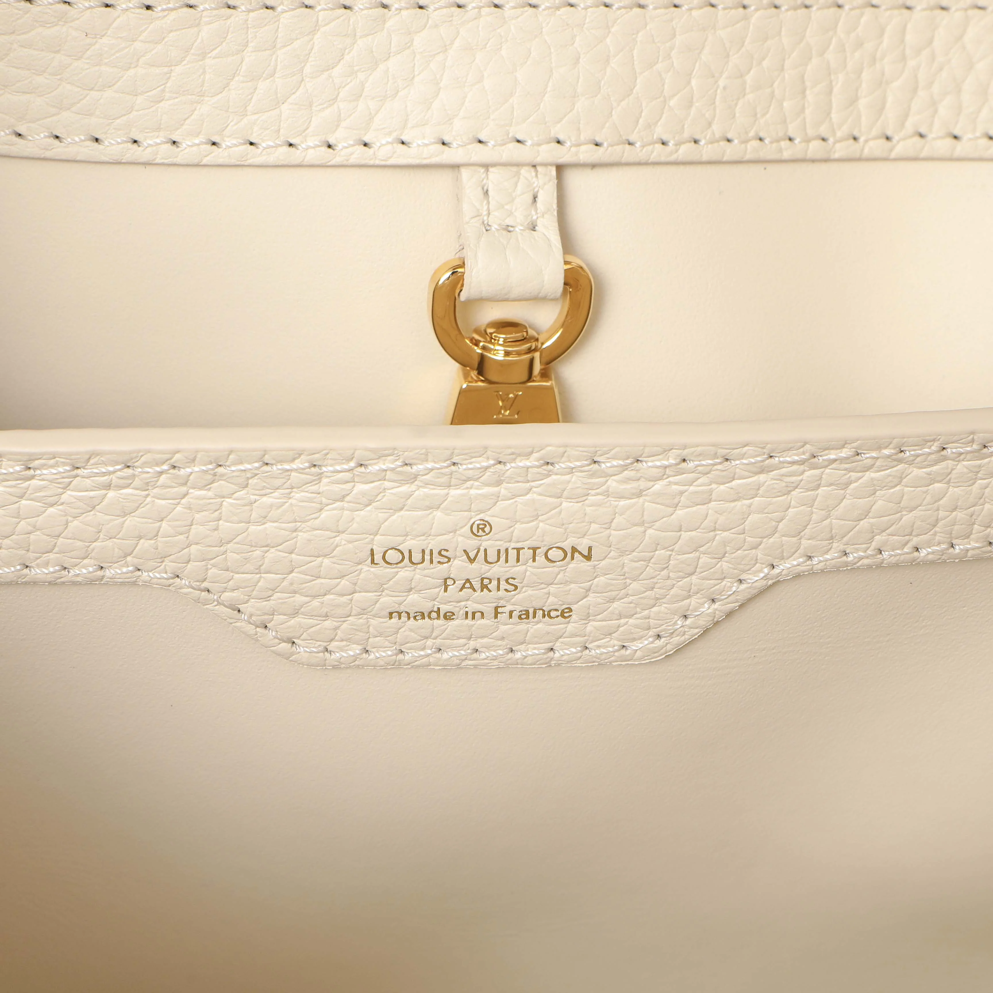 Louis Vuitton Creme Nacre Taurillon Flower Crown Capucines BB - Image 5