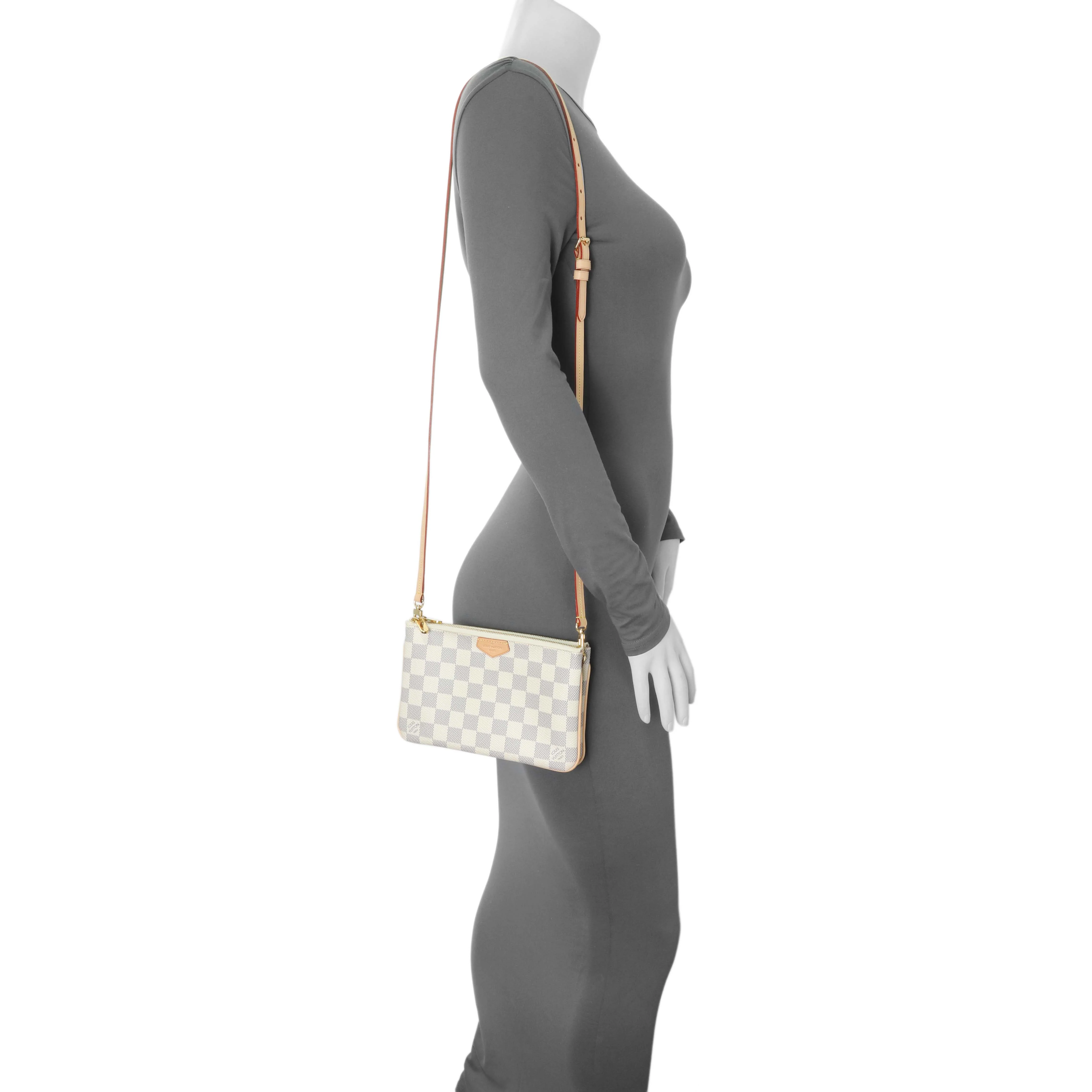 Louis Vuitton Damier Azur Double Zip Pochette - Image 6