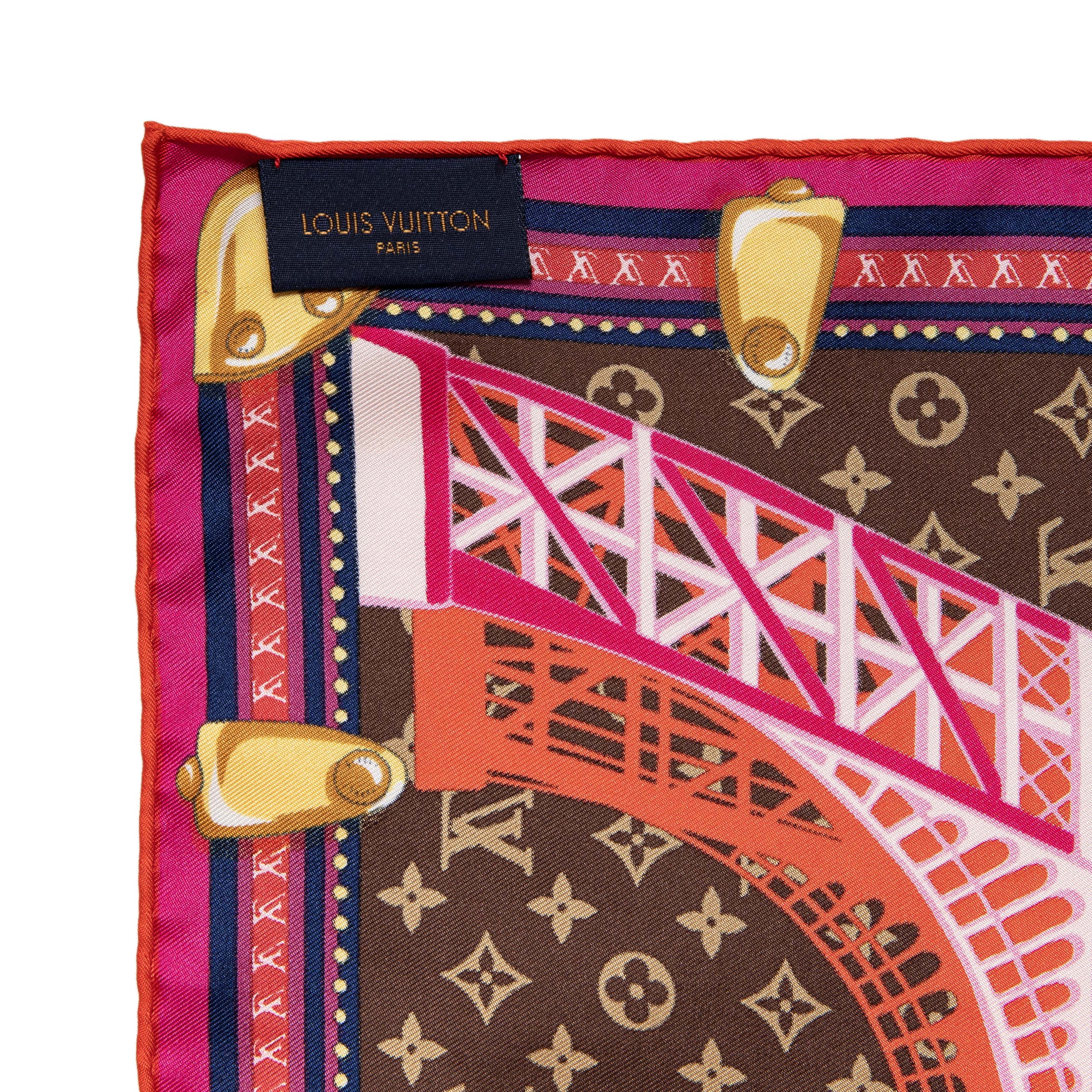 Louis Vuitton Fuchsia Silk Louis A Paris Square Scarf - Image 5
