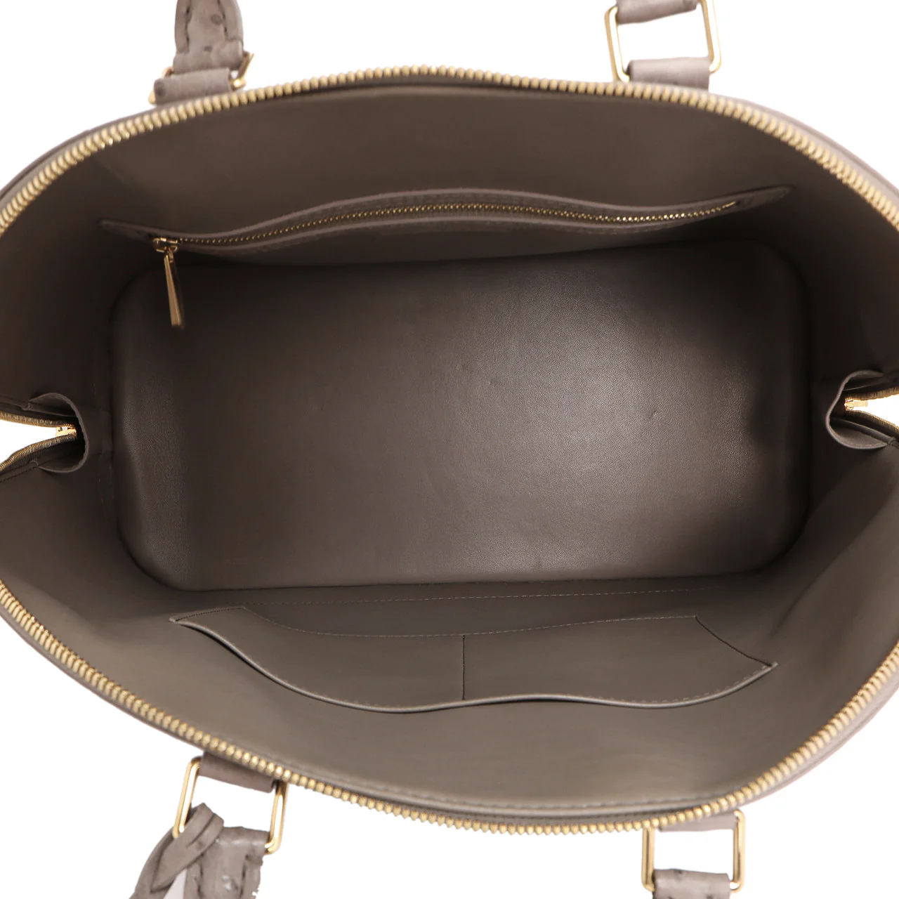 Louis Vuitton Gris Ostrich Alma MM - Image 4