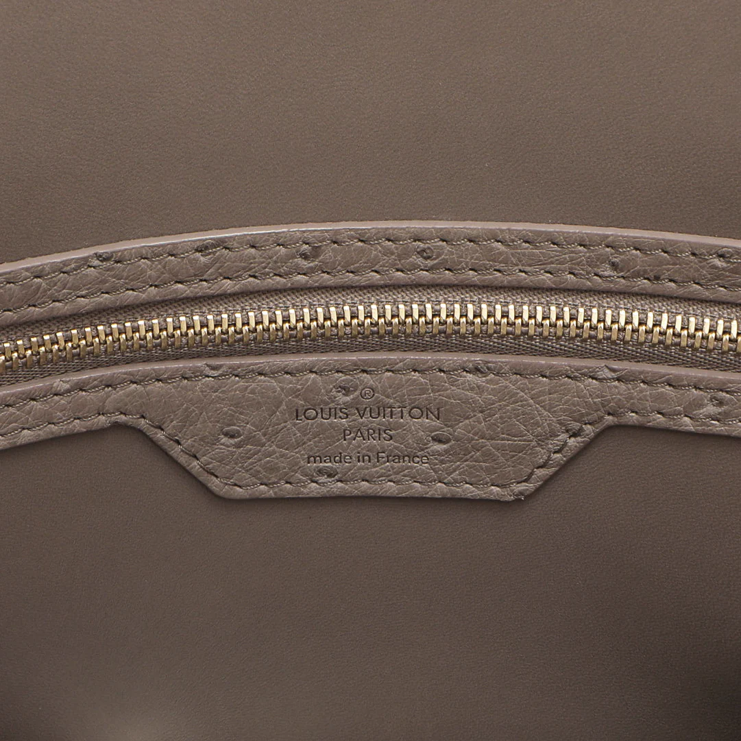 Louis Vuitton Gris Ostrich Alma MM - Image 5