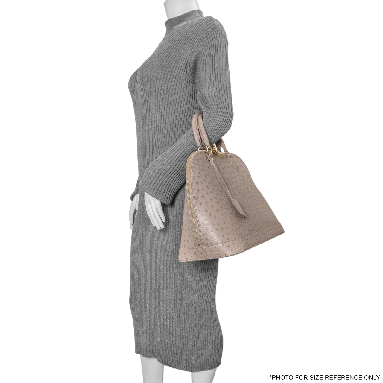 Louis Vuitton Gris Ostrich Alma MM - Image 7