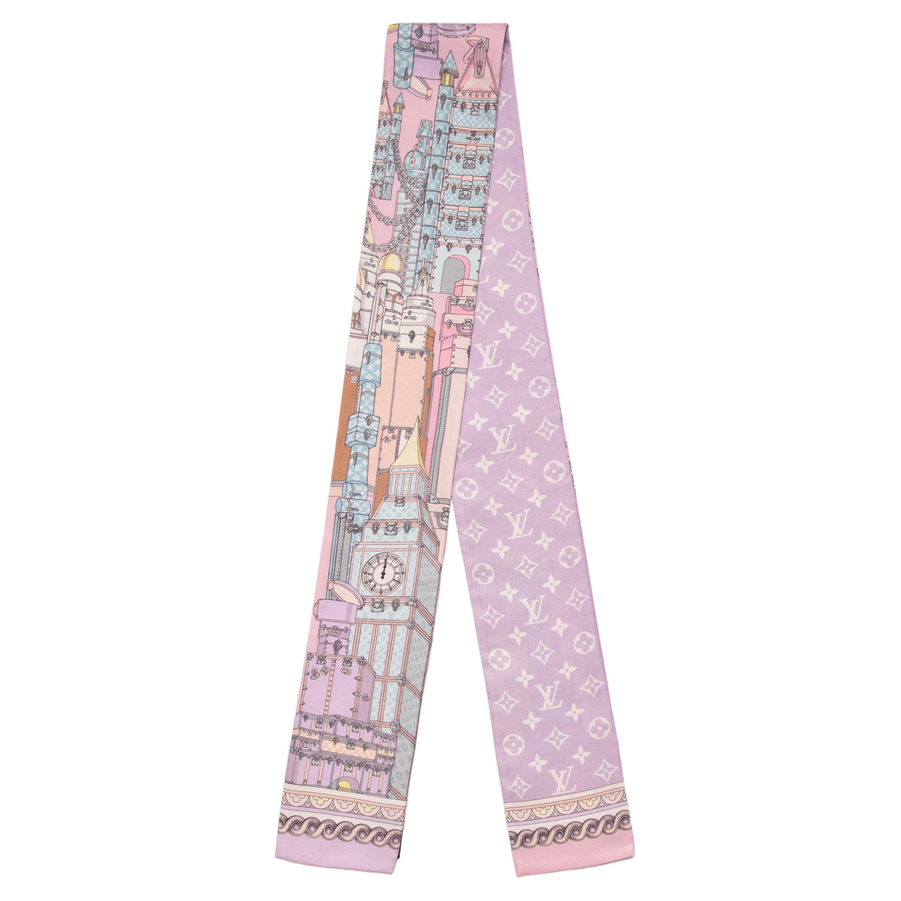 Louis Vuitton Mauve Silk Around The World Bandeau - Image 2
