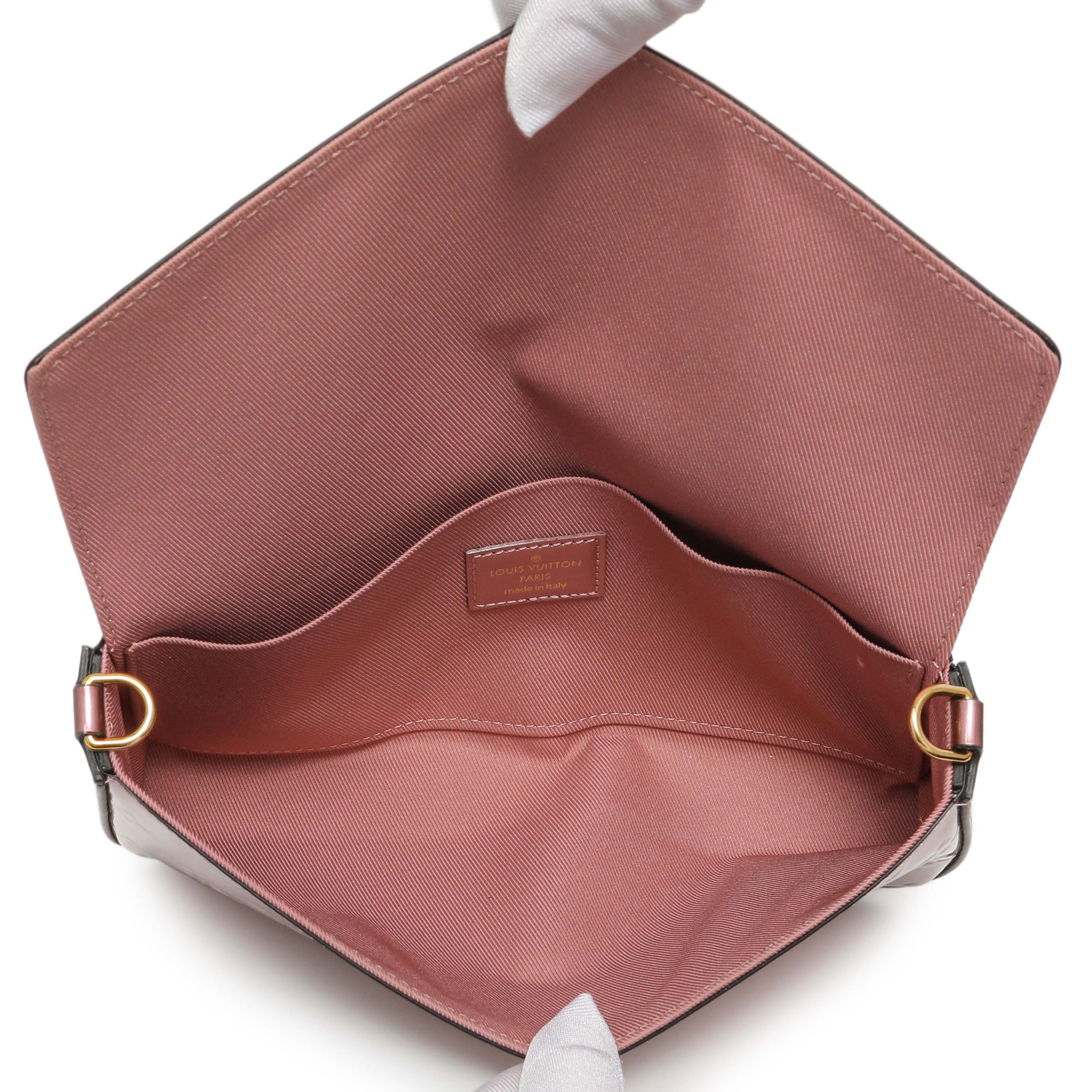 Louis Vuitton Metallic Pale Pink Vernis Pochette Felicie Chain Wallet - Image 4