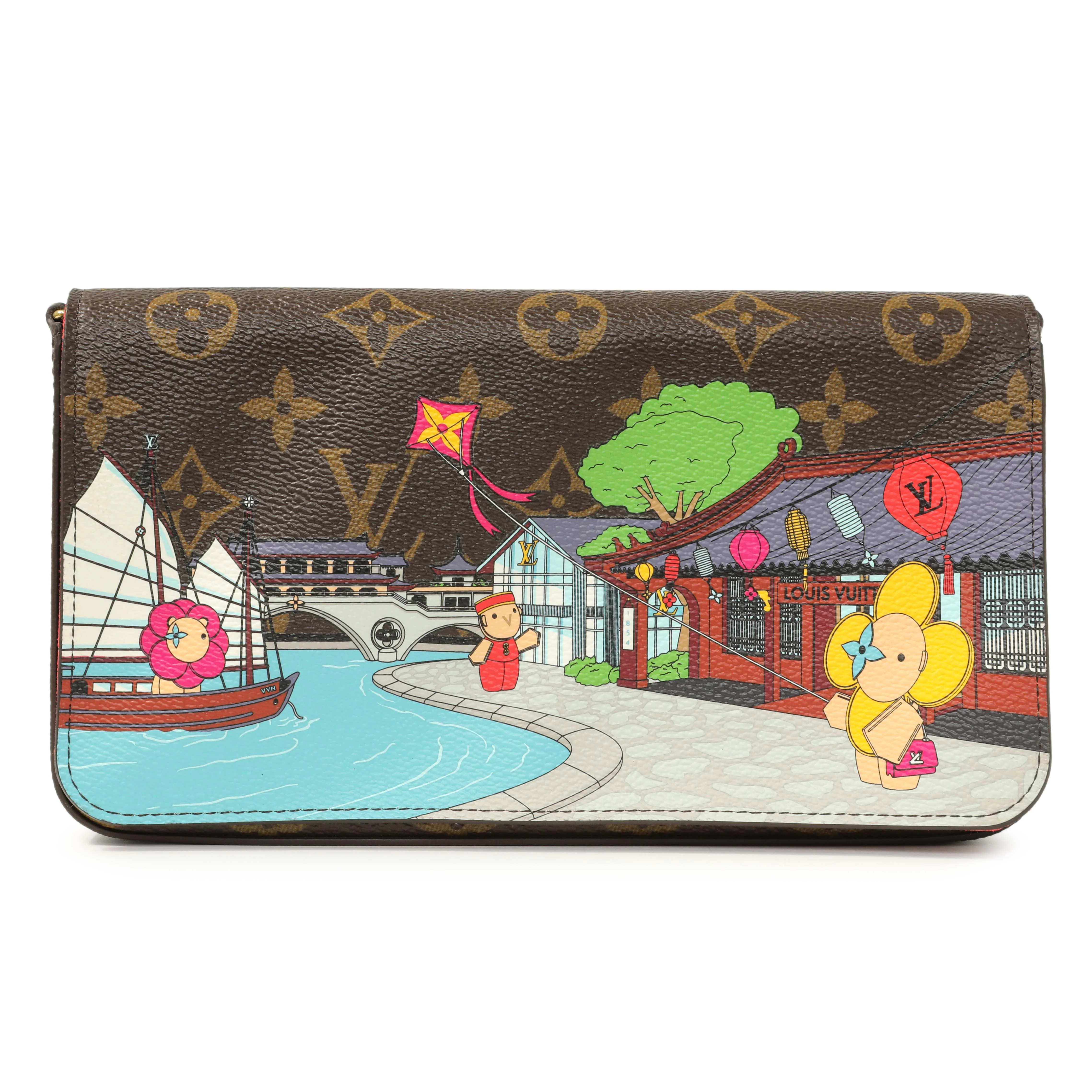 Louis Vuitton Monogram 2022 Christmas Animation China Chengdu Pochette Felicie Chain Wallet - Image 2