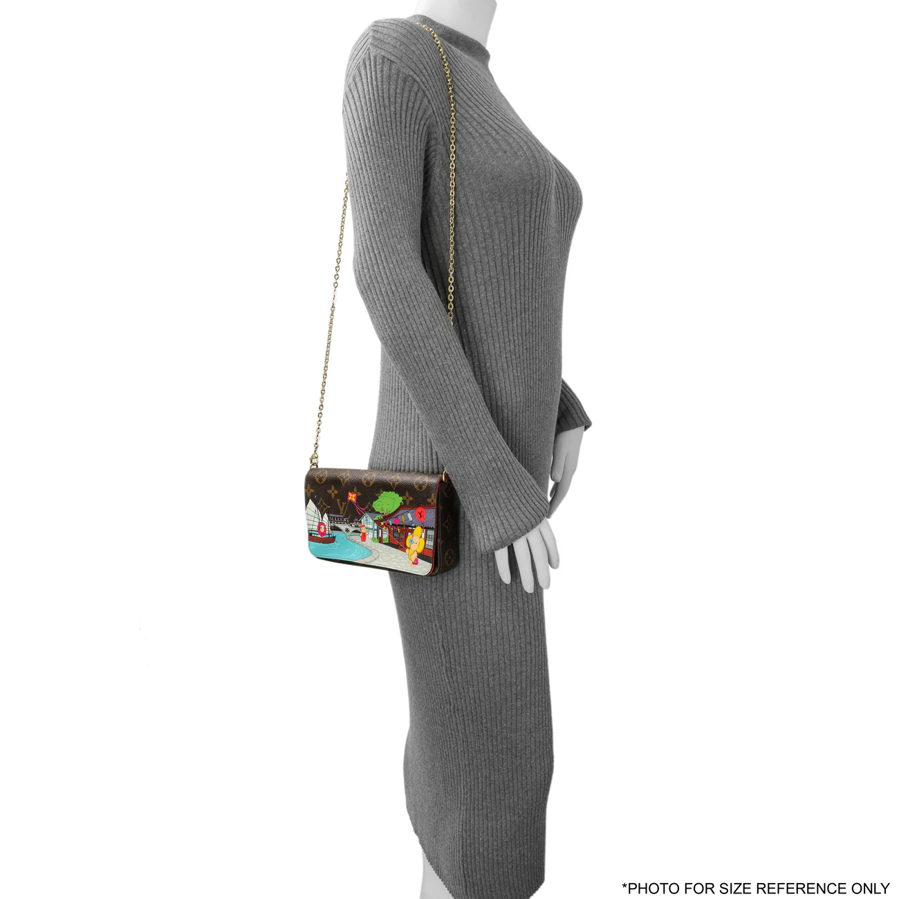 Louis Vuitton Monogram 2022 Christmas Animation China Chengdu Pochette Felicie Chain Wallet - Image 7