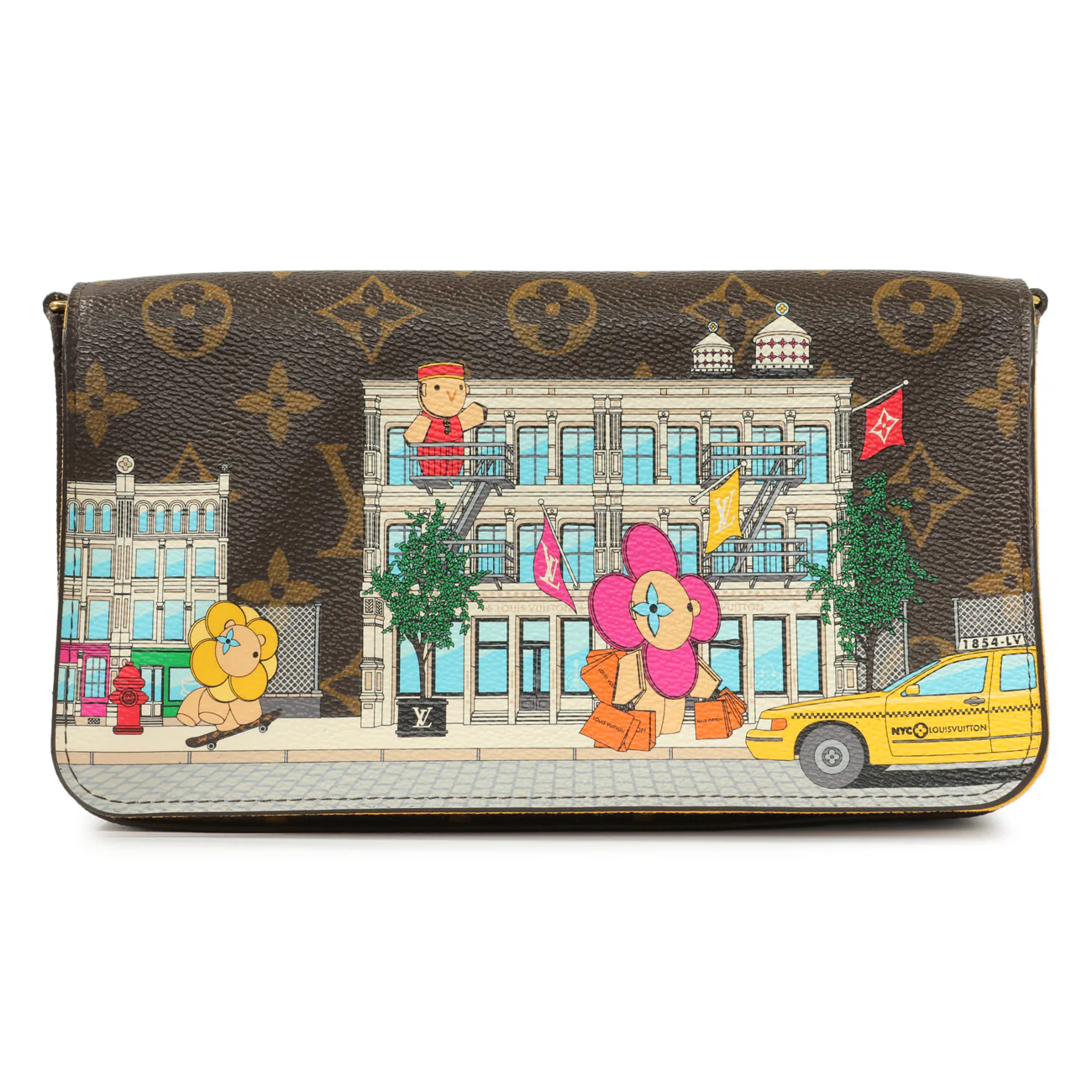 Louis Vuitton Monogram 2022 Christmas Animation New York Soho Pochette Felicie Chain Wallet - Image 2