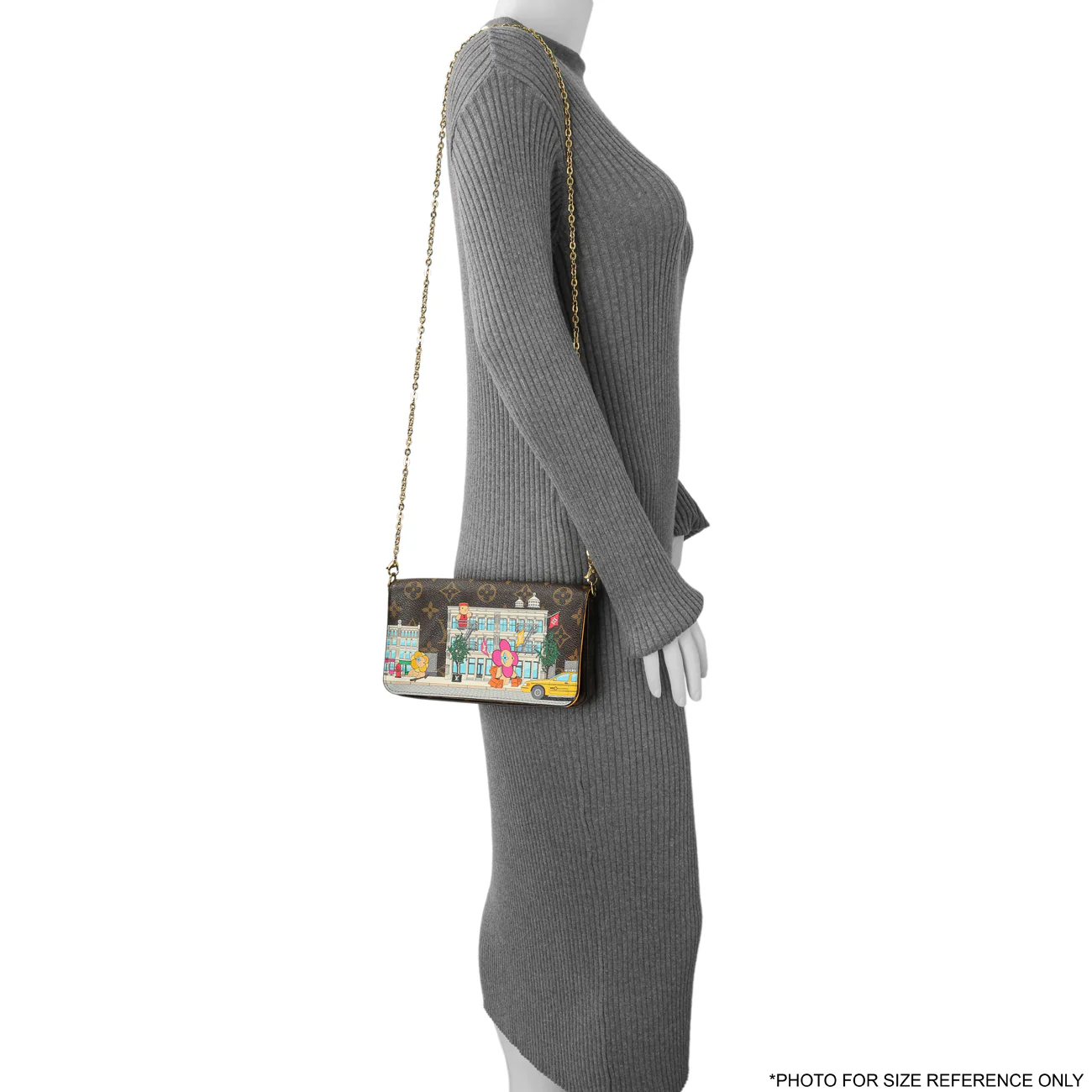 Louis Vuitton Monogram 2022 Christmas Animation New York Soho Pochette Felicie Chain Wallet - Image 7