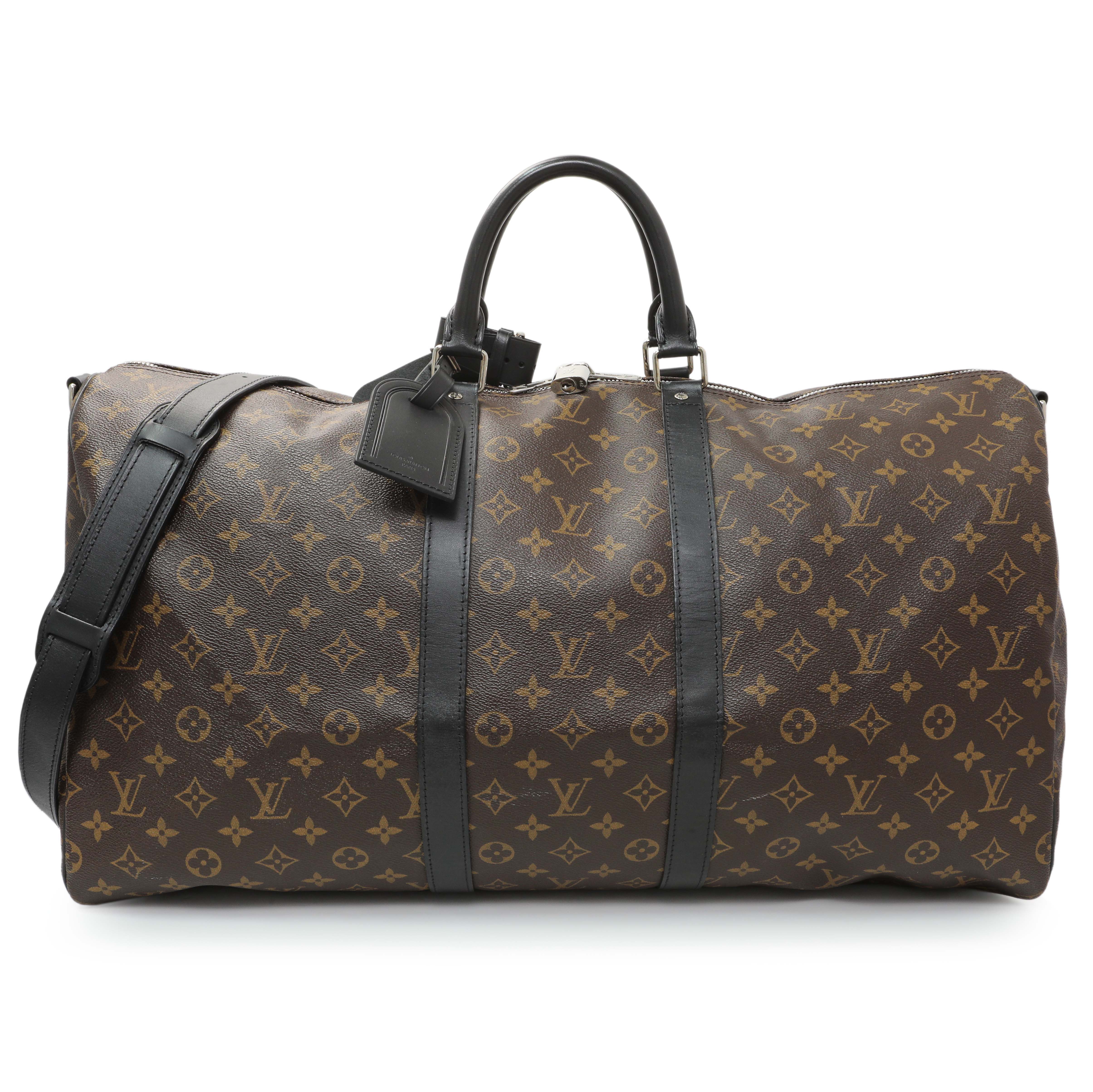 Louis Vuitton Monogram Macassar Keepall 55 Bandouliere
