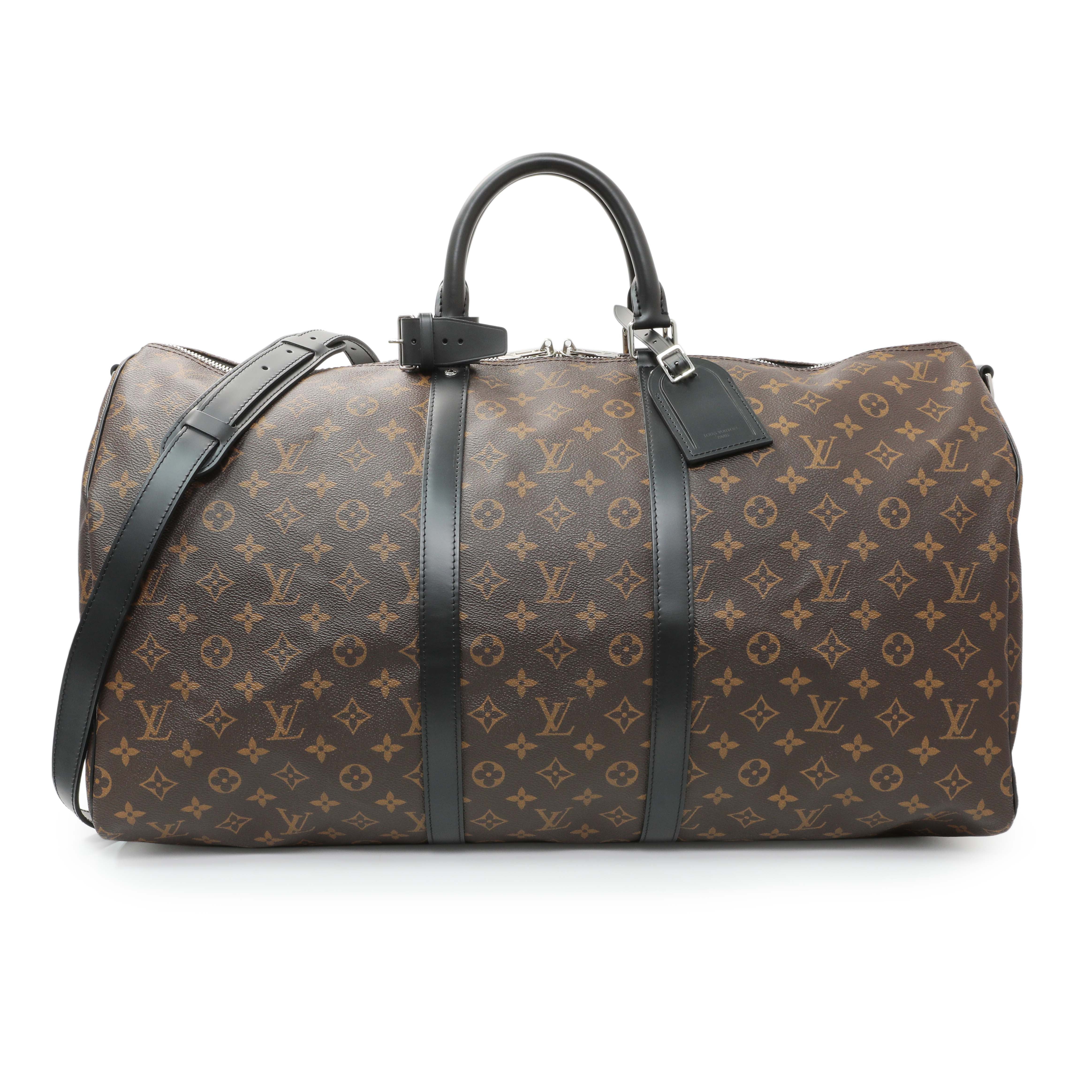 Louis Vuitton Monogram Macassar Keepall Bandouliere 55