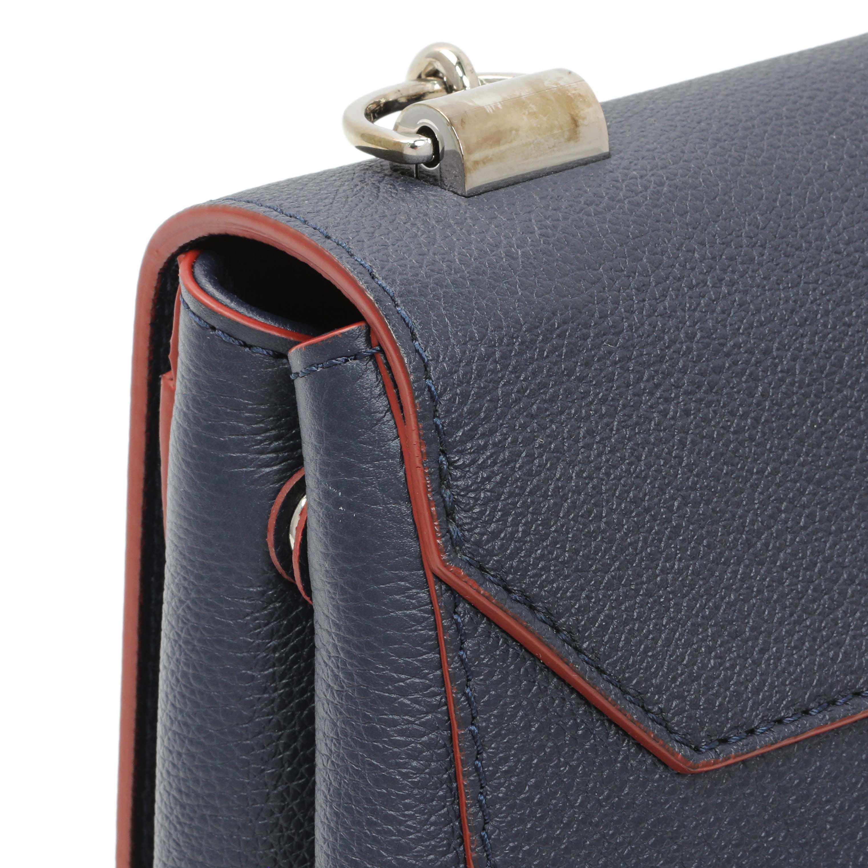 Louis Vuitton Navy Calfskin Lockme II Chain Bag BB - Image 12