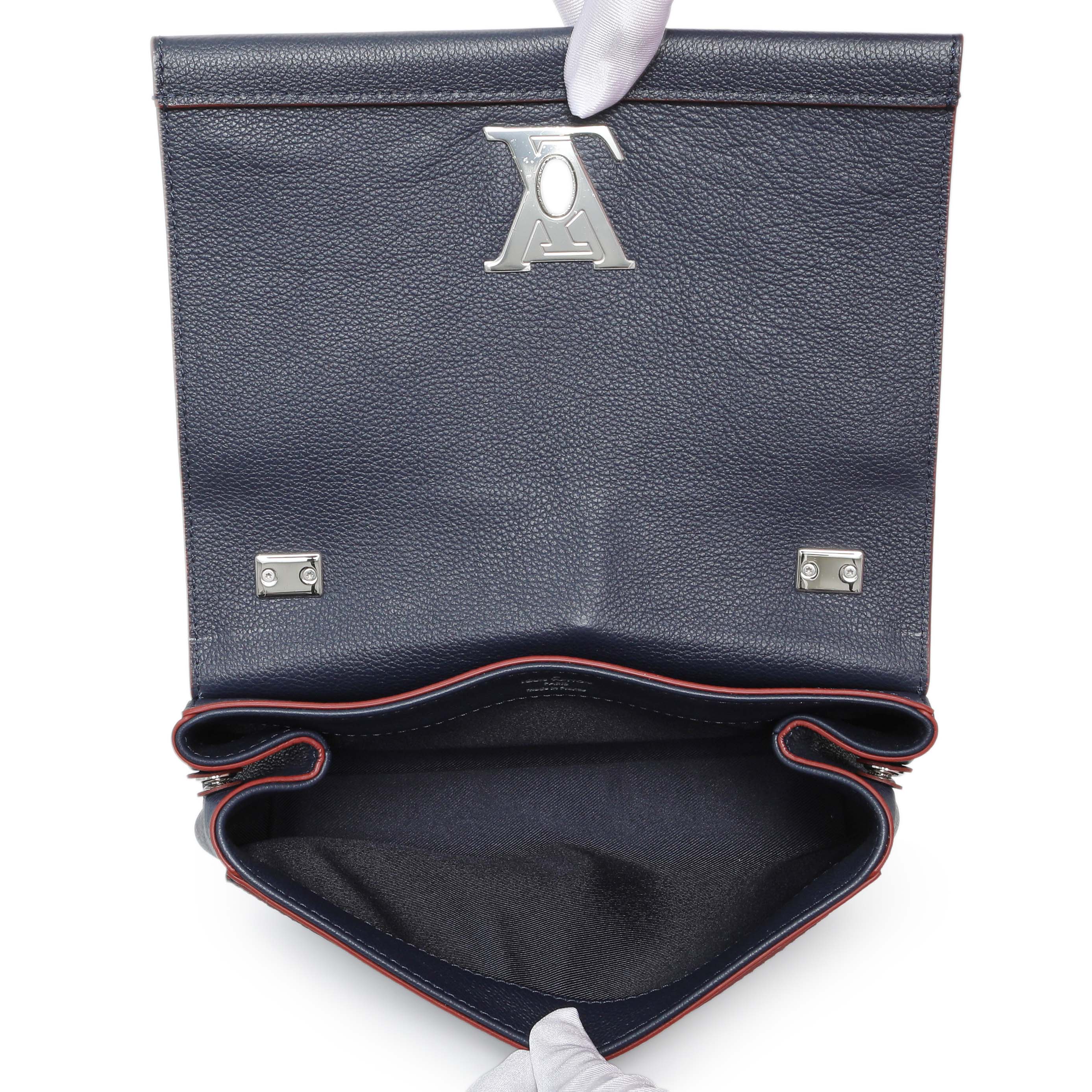 Louis Vuitton Navy Calfskin Lockme II Chain Bag BB - Image 8
