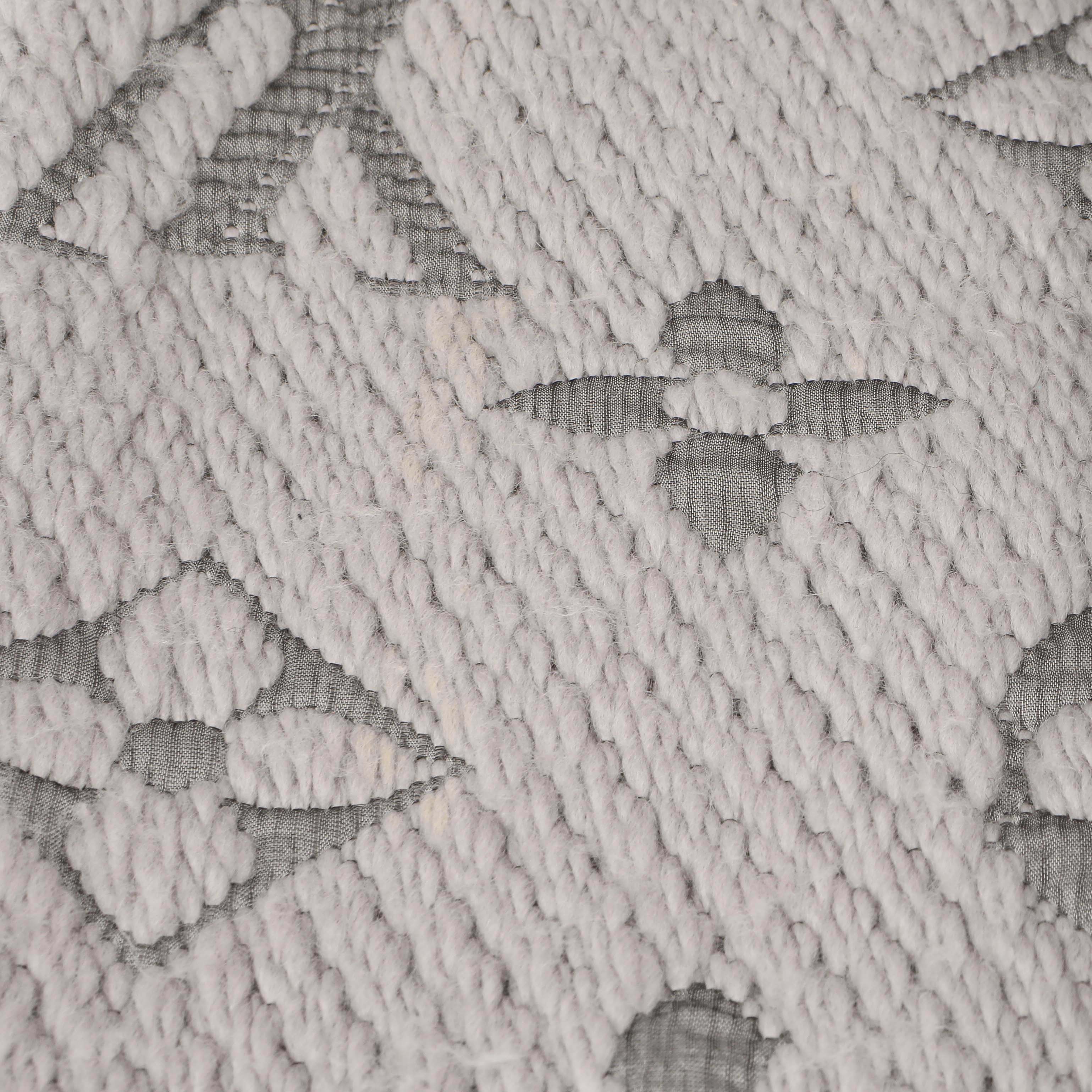 Louis Vuitton Pearl Grey Wool Silk Logomania Scarf - Image 5