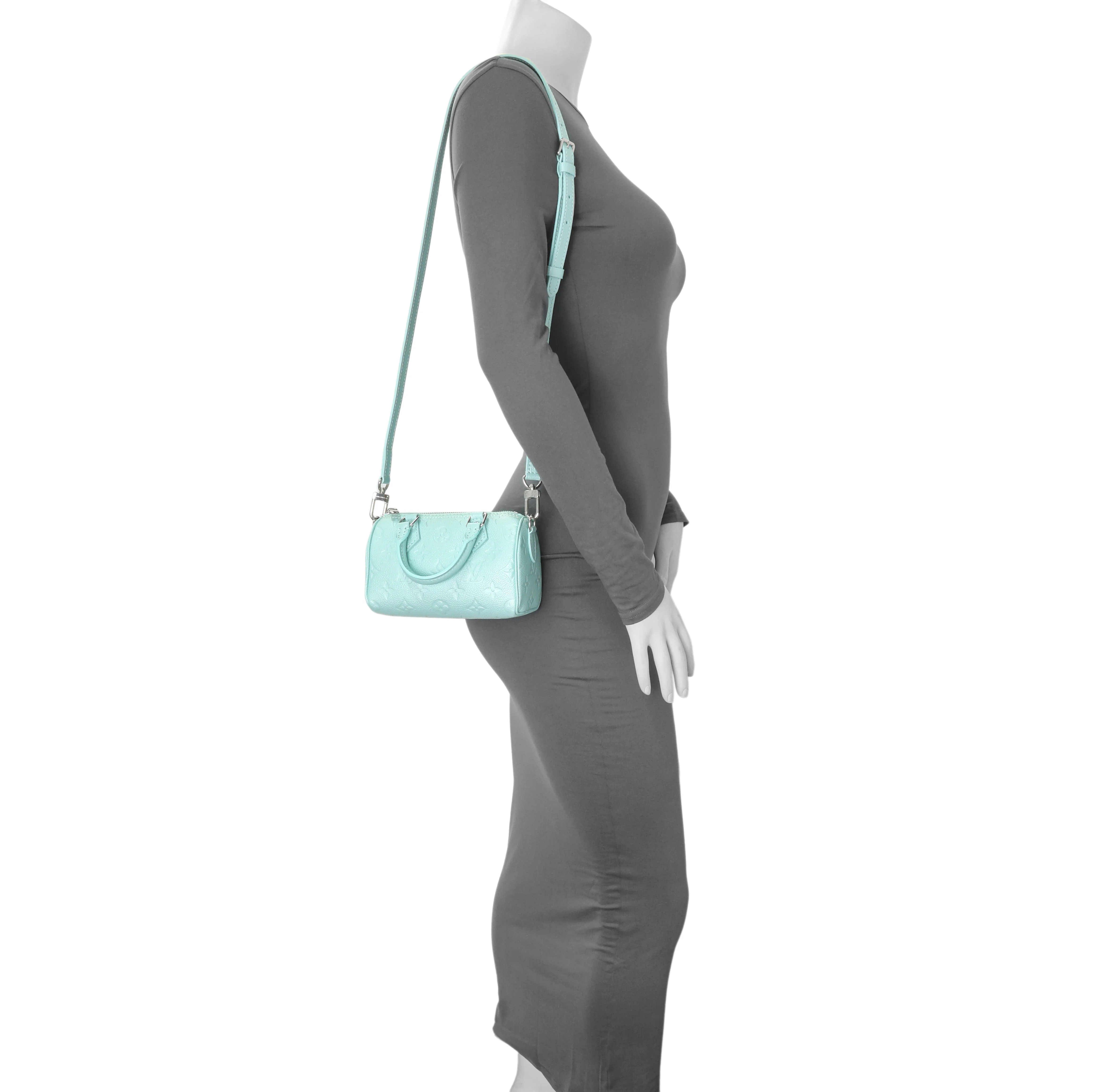 Louis Vuitton Pearly Lagoon Turquoise Empreinte Monogram Nano Speedy - Image 9