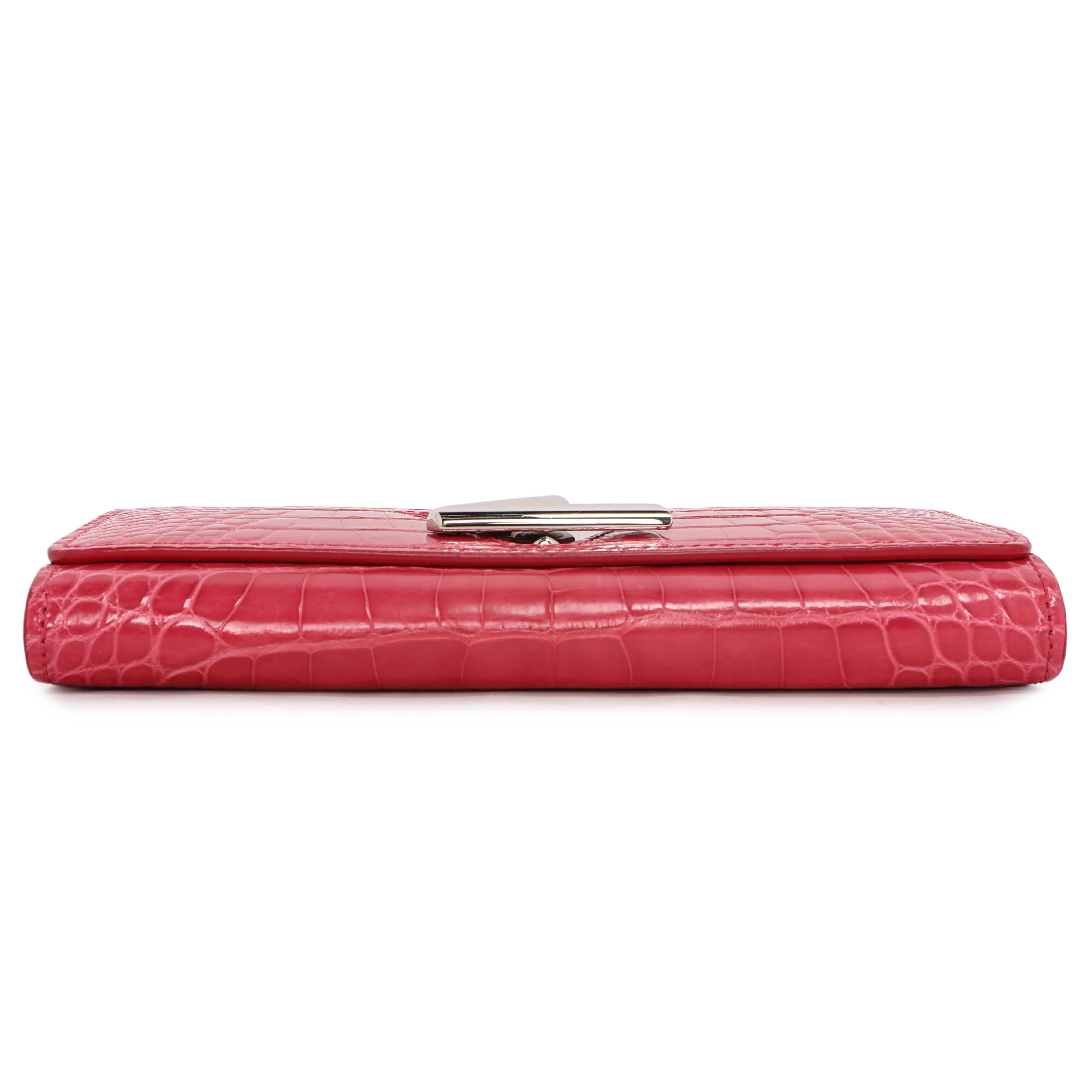 Louis Vuitton Pink Alligator Twist Wallet - Image 3