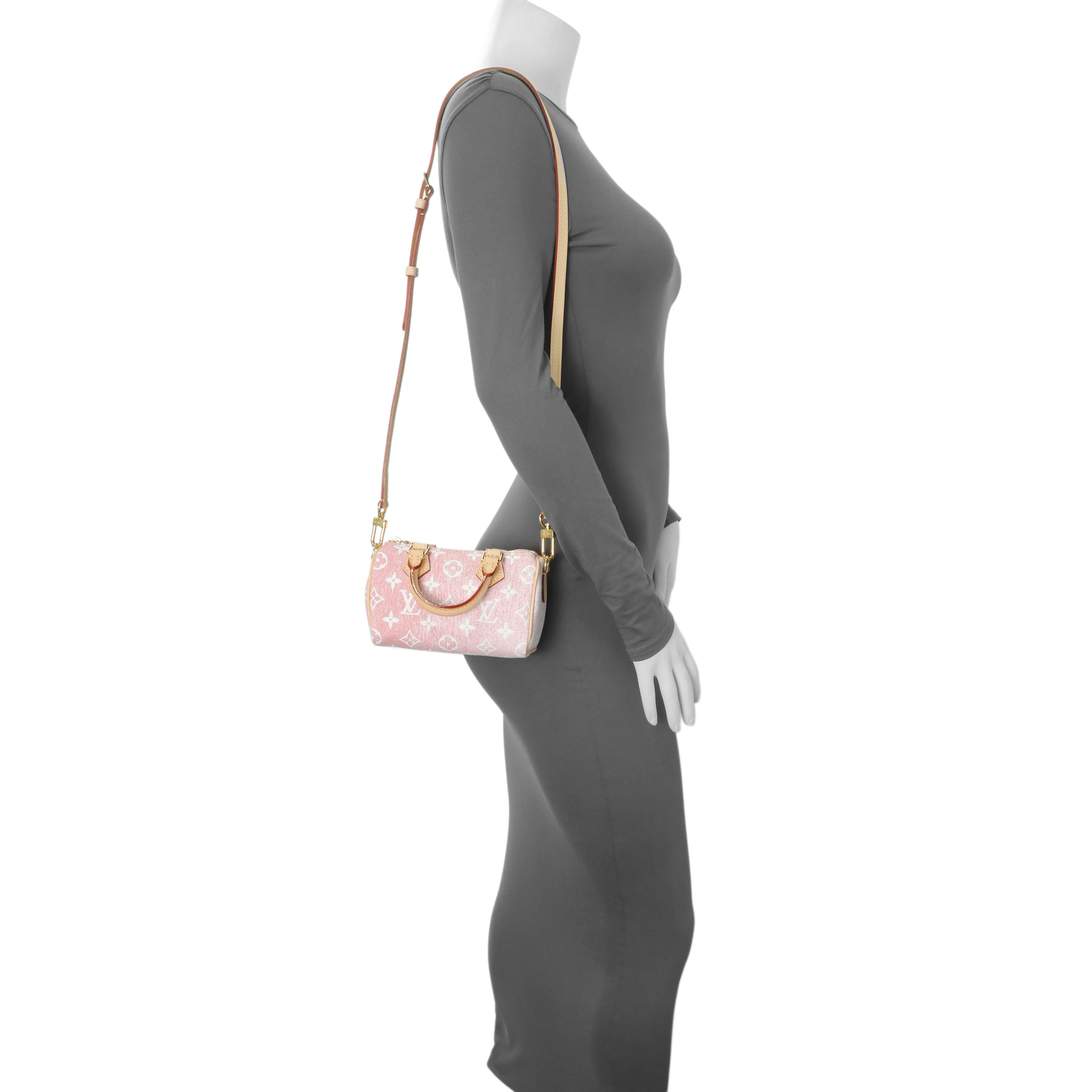 Louis Vuitton Pink Monogram Denim Nano Speedy - Image 6
