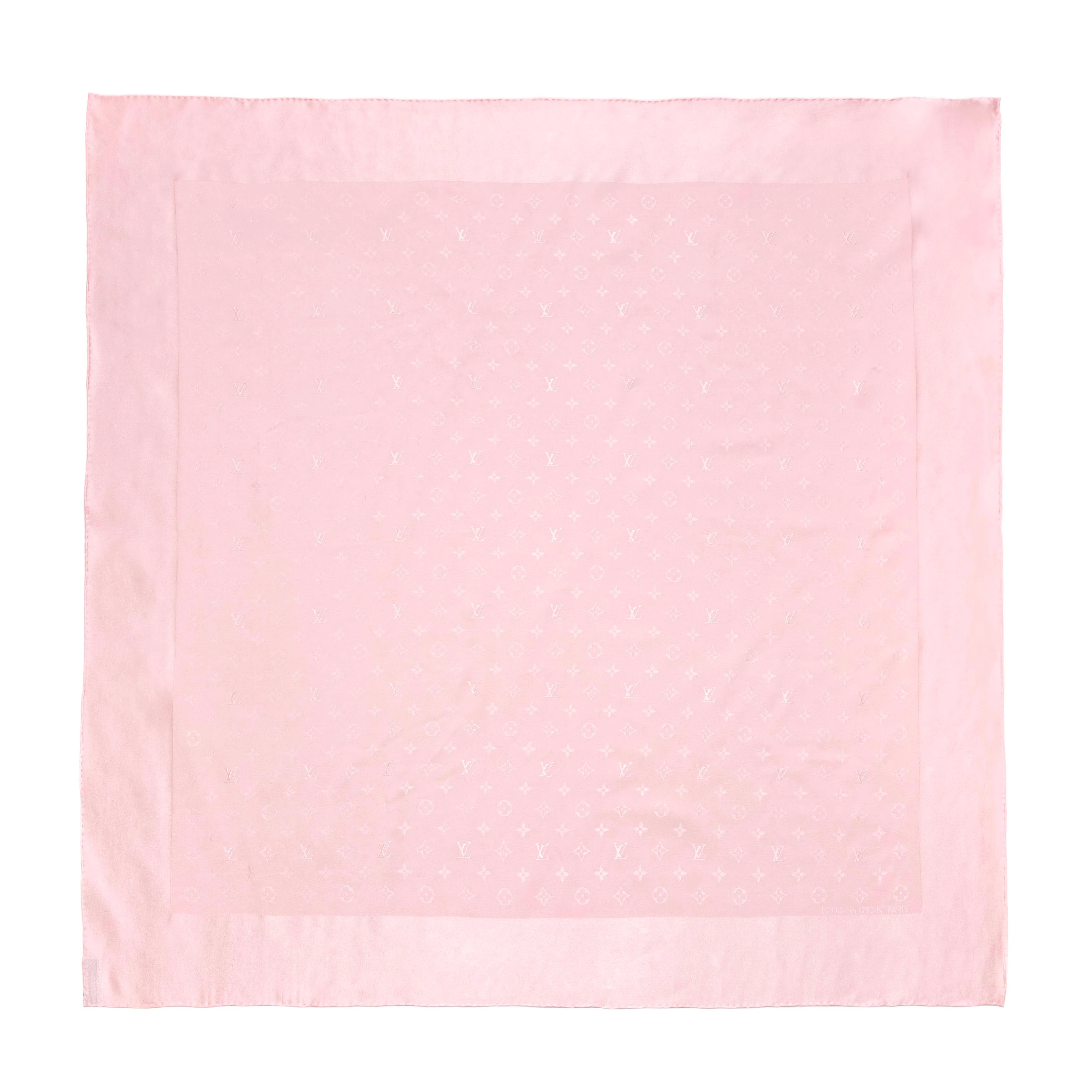 Louis Vuitton Pink Silk Monogram Square Scarf - Image 2