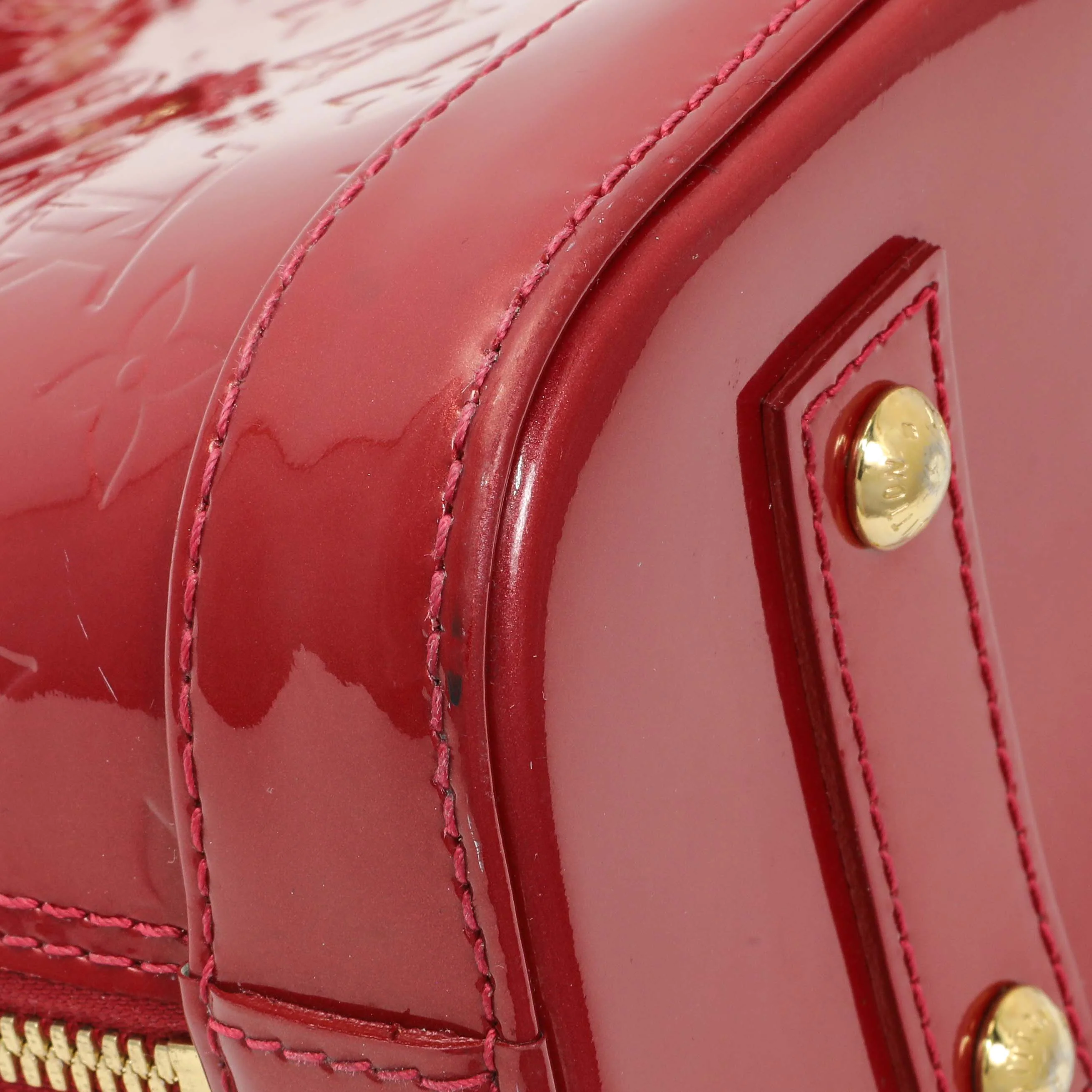 Louis Vuitton Red Vernis Alma BB - Image 4