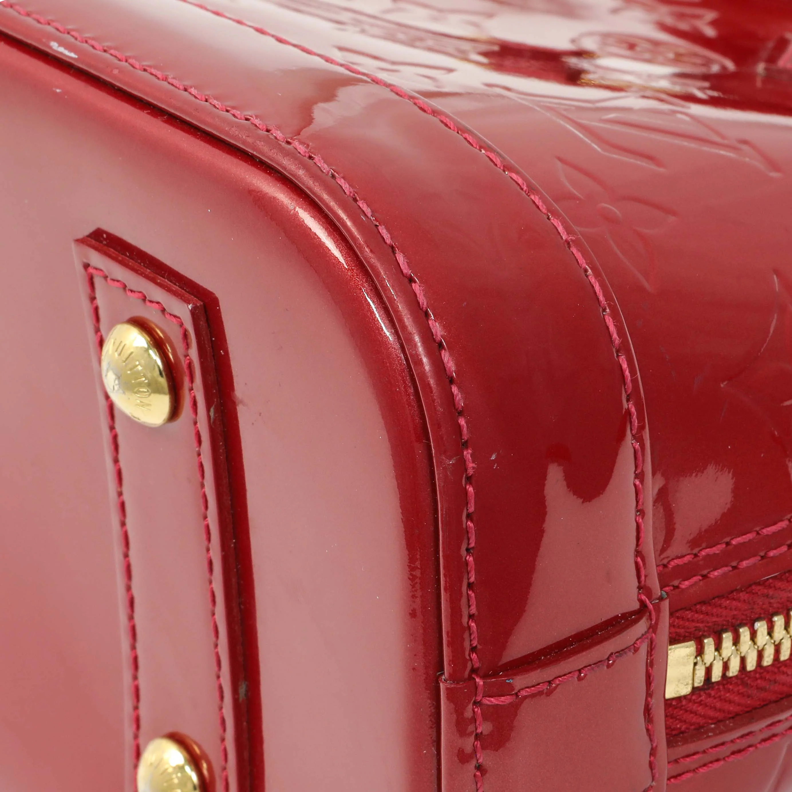 Louis Vuitton Red Vernis Alma BB - Image 5