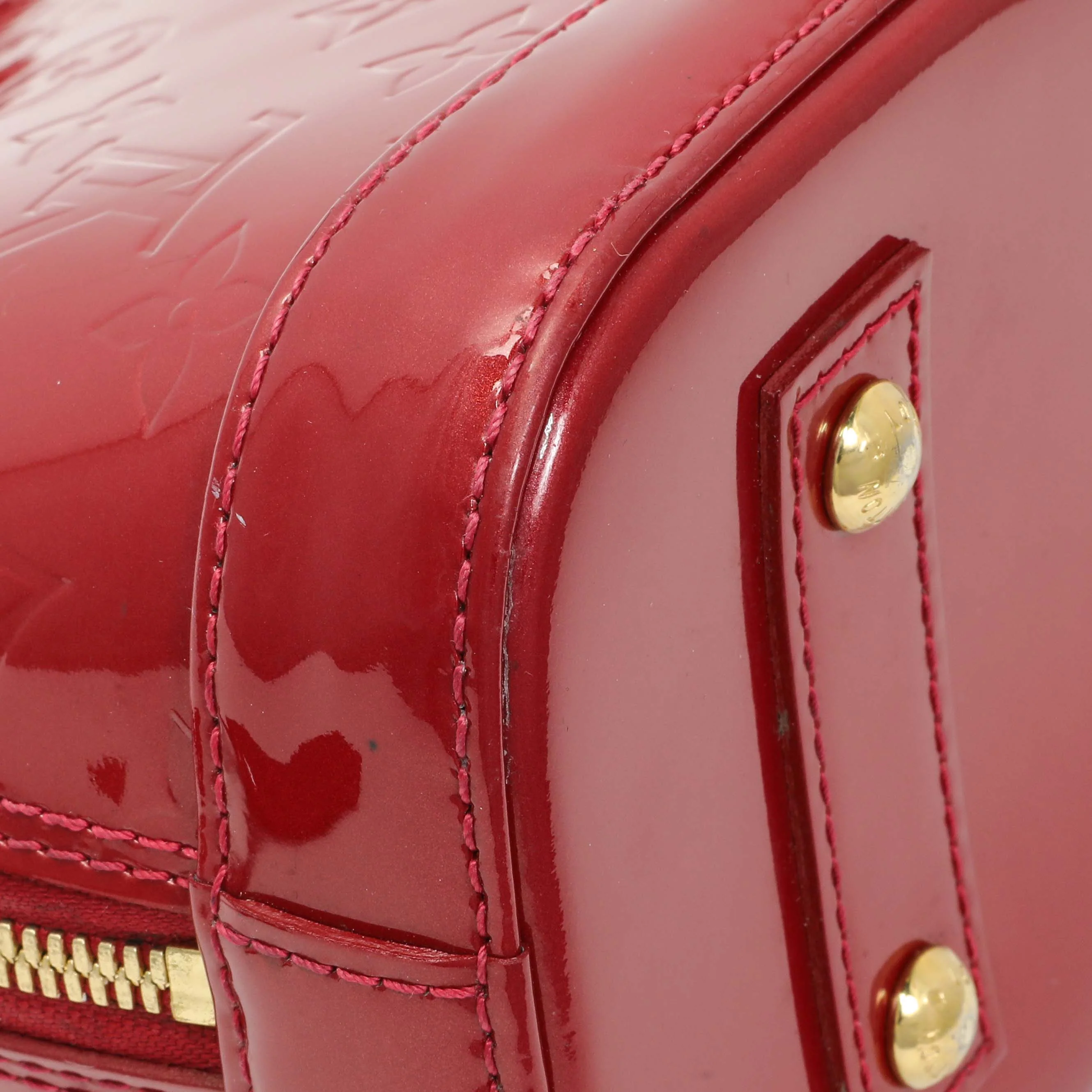 Louis Vuitton Red Vernis Alma BB - Image 6