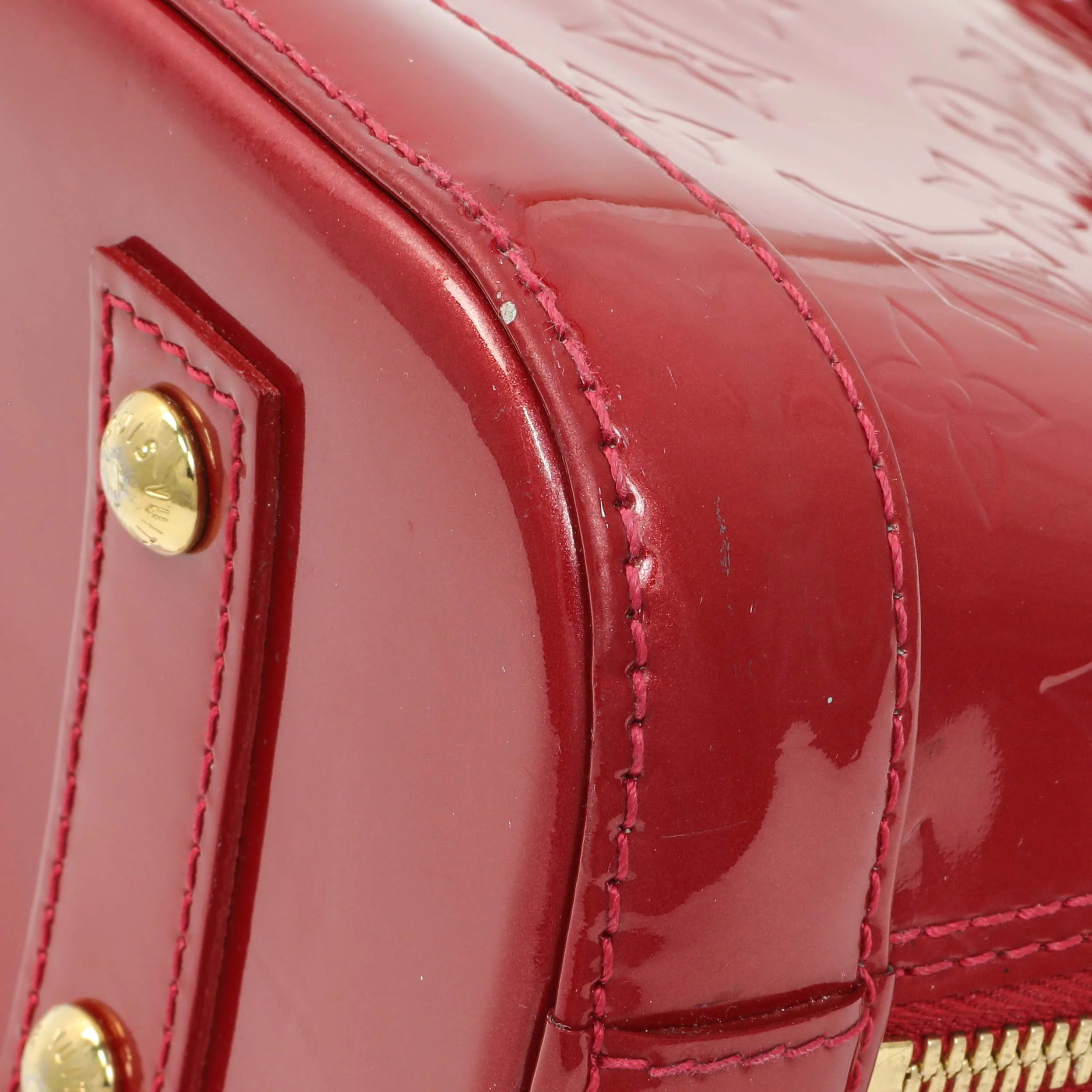 Louis Vuitton Red Vernis Alma BB - Image 7