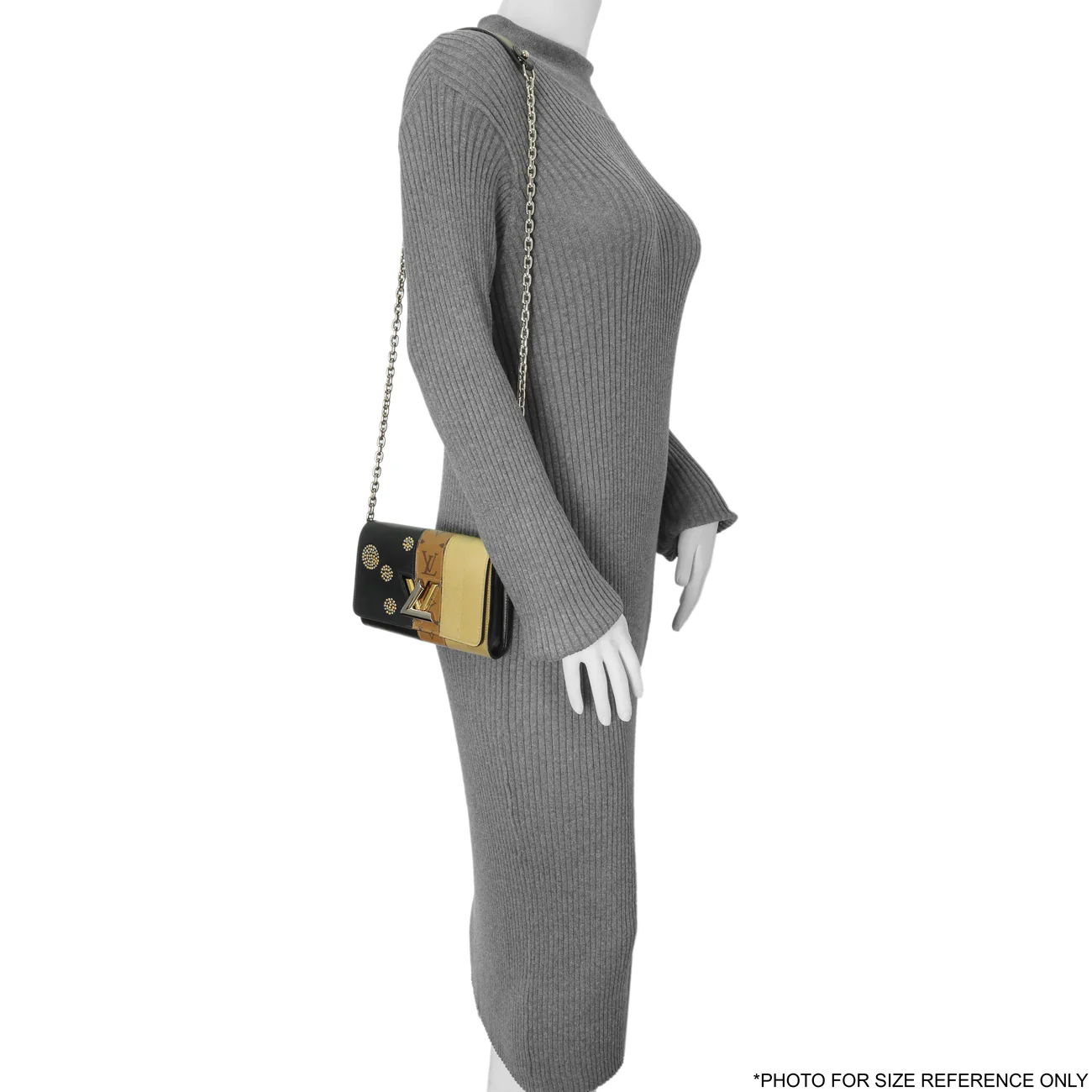 Louis Vuitton Reverse Monogram Studded Night Lights Twist Chain Wallet - Image 9