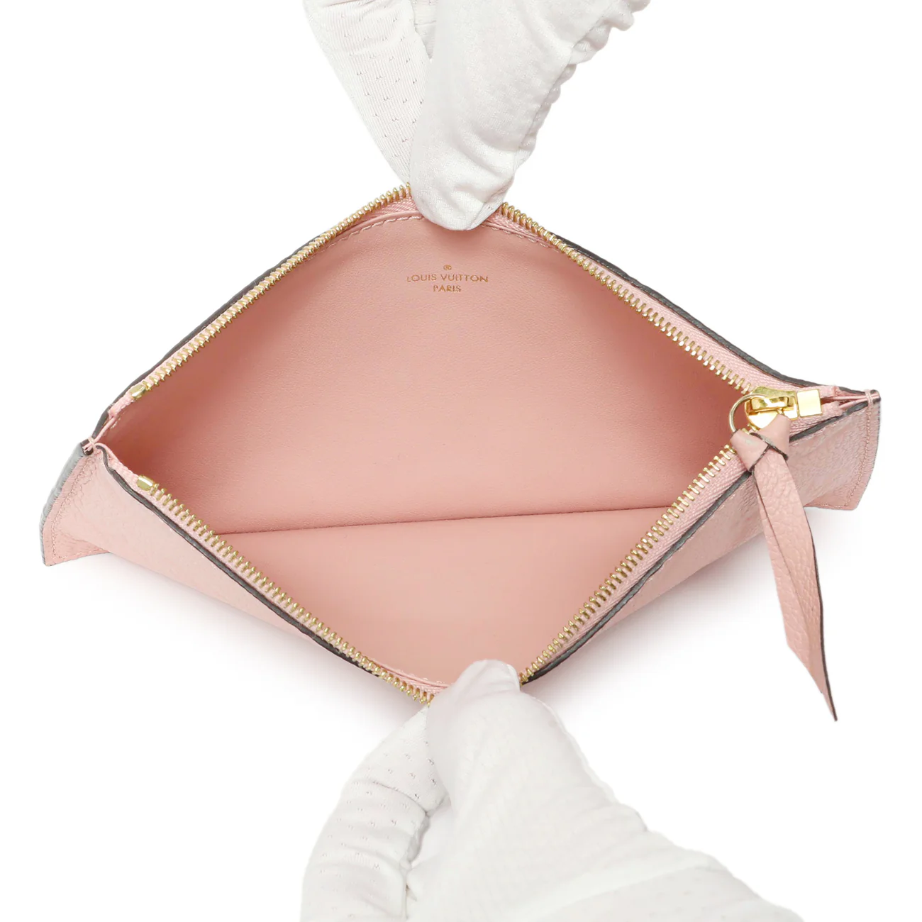 Louis Vuitton Rose Poudre Empreinte Felicie Chain Wallet Zippered Insert - Image 4