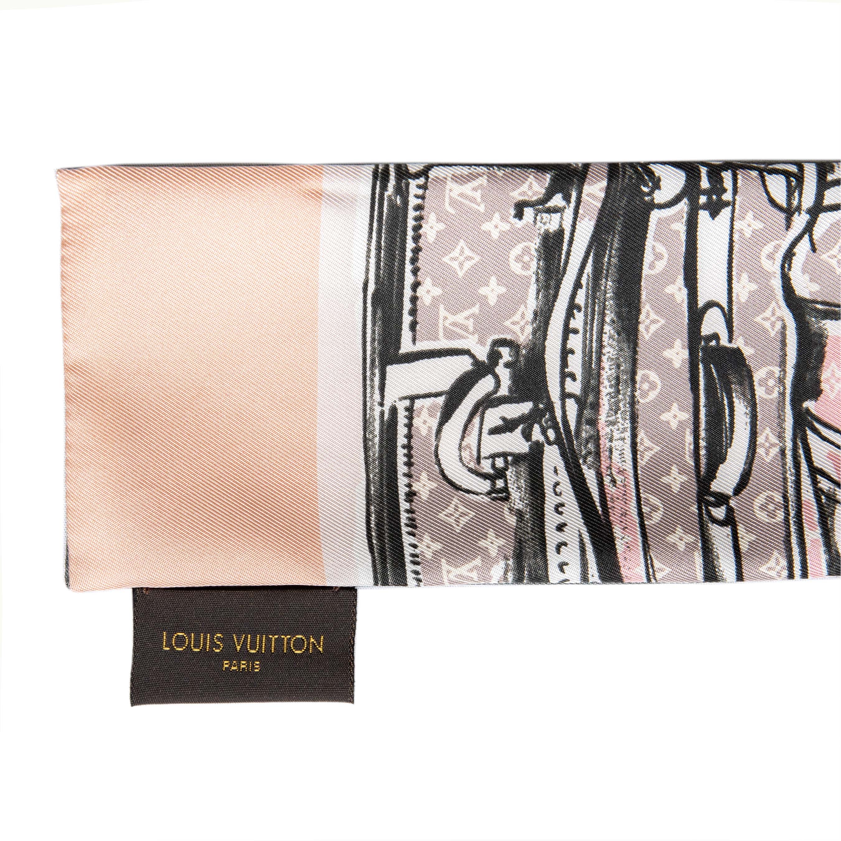 Louis Vuitton Rose Poudre Silk Monogram Trunks Bandeau - Image 4