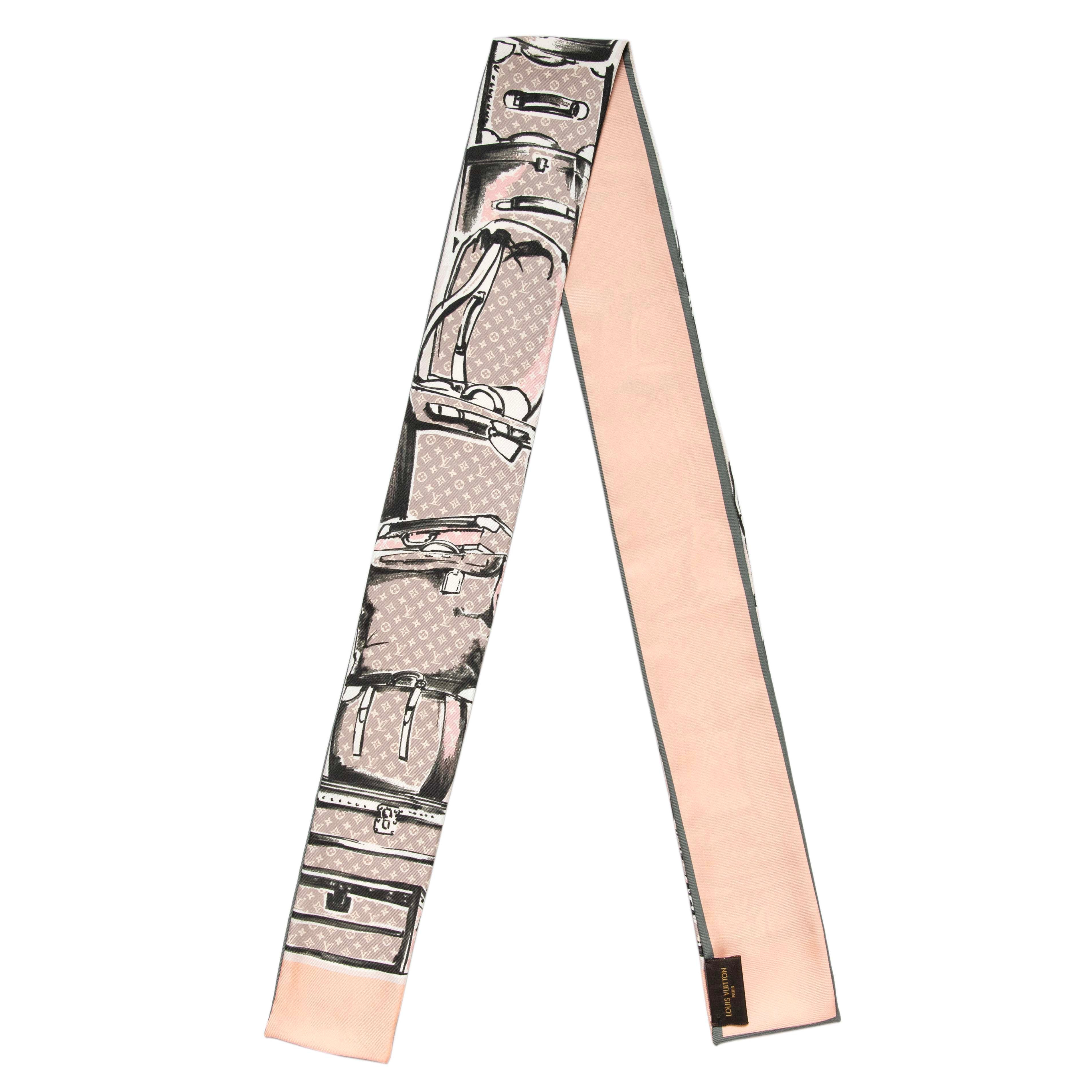 Louis Vuitton Rose Poudre Silk Monogram Trunks Bandeau - Image 2