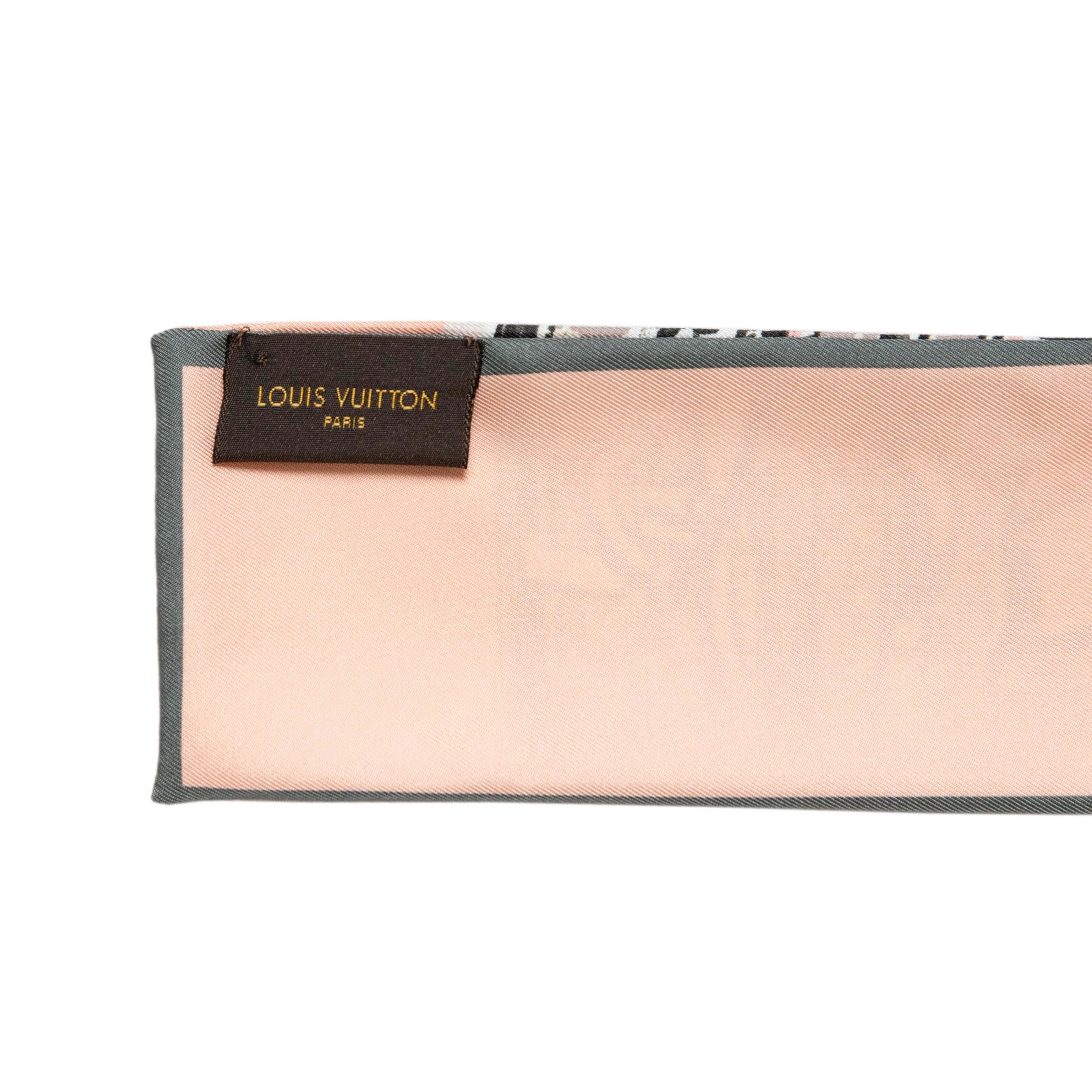 Louis Vuitton Rose Poudre Silk Monogram Trunks Bandeau - Image 3