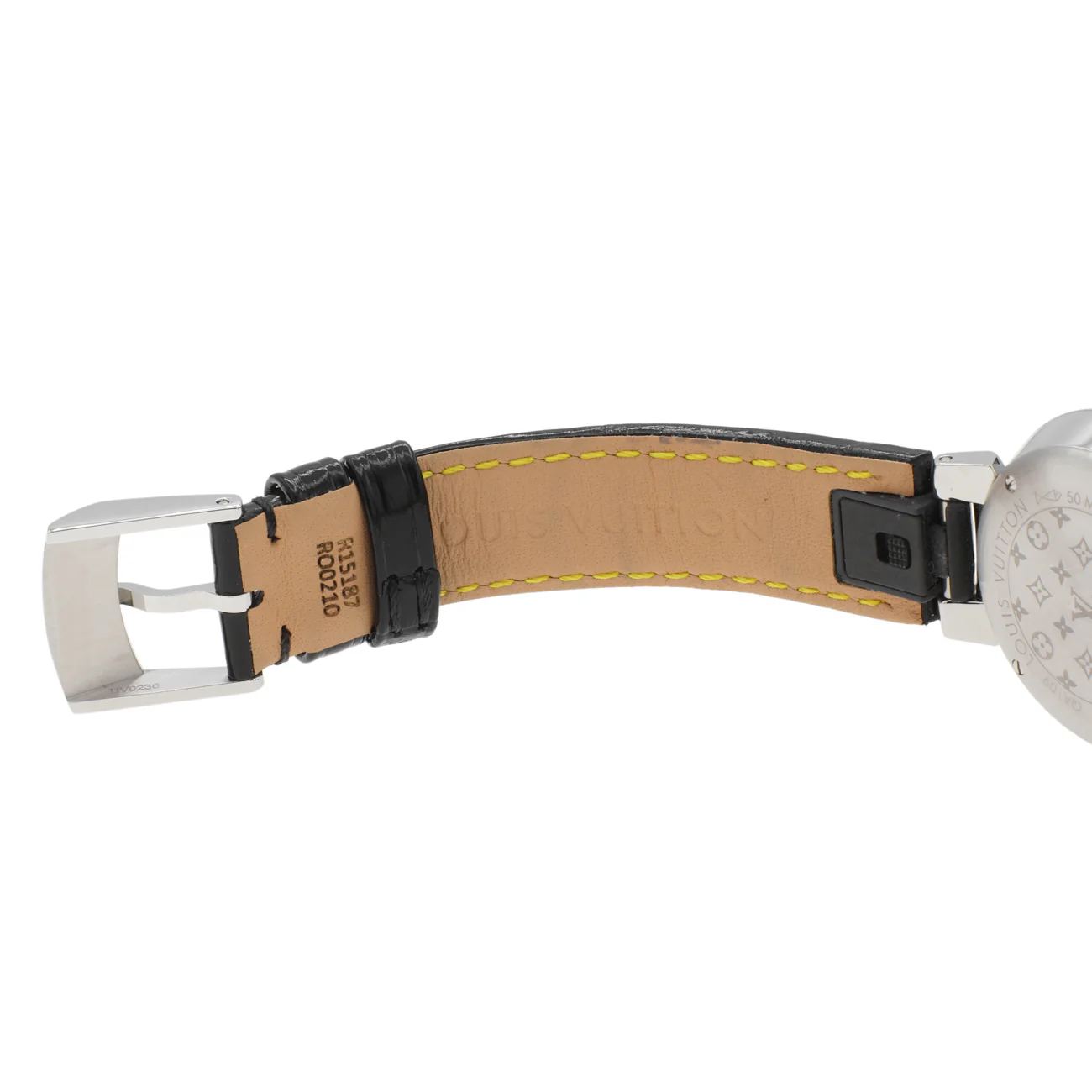 Louis Vuitton Stainless Steel Diamond Tambour Slim Quartz QBB117 - Image 4