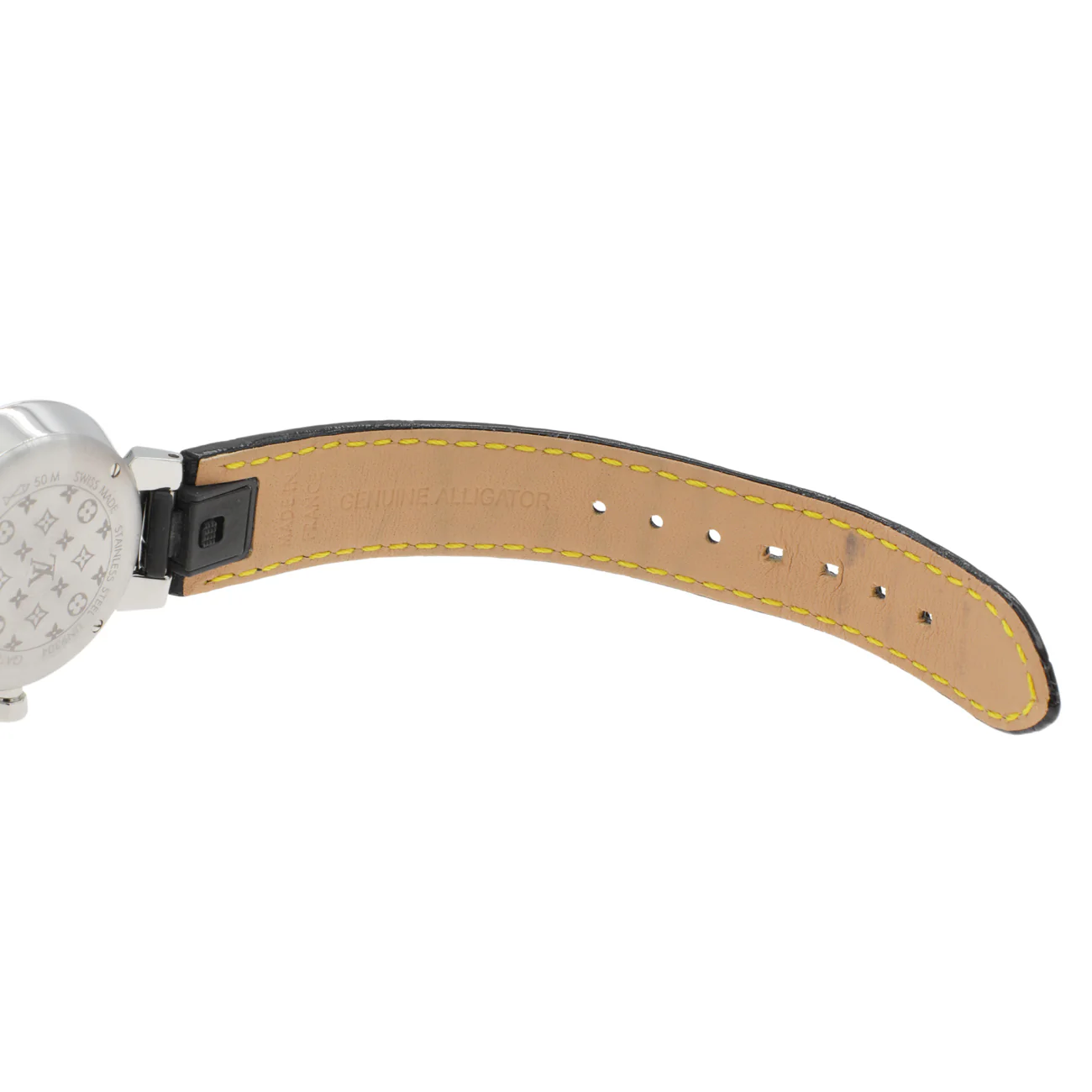 Louis Vuitton Stainless Steel Diamond Tambour Slim Quartz QBB117 - Image 5