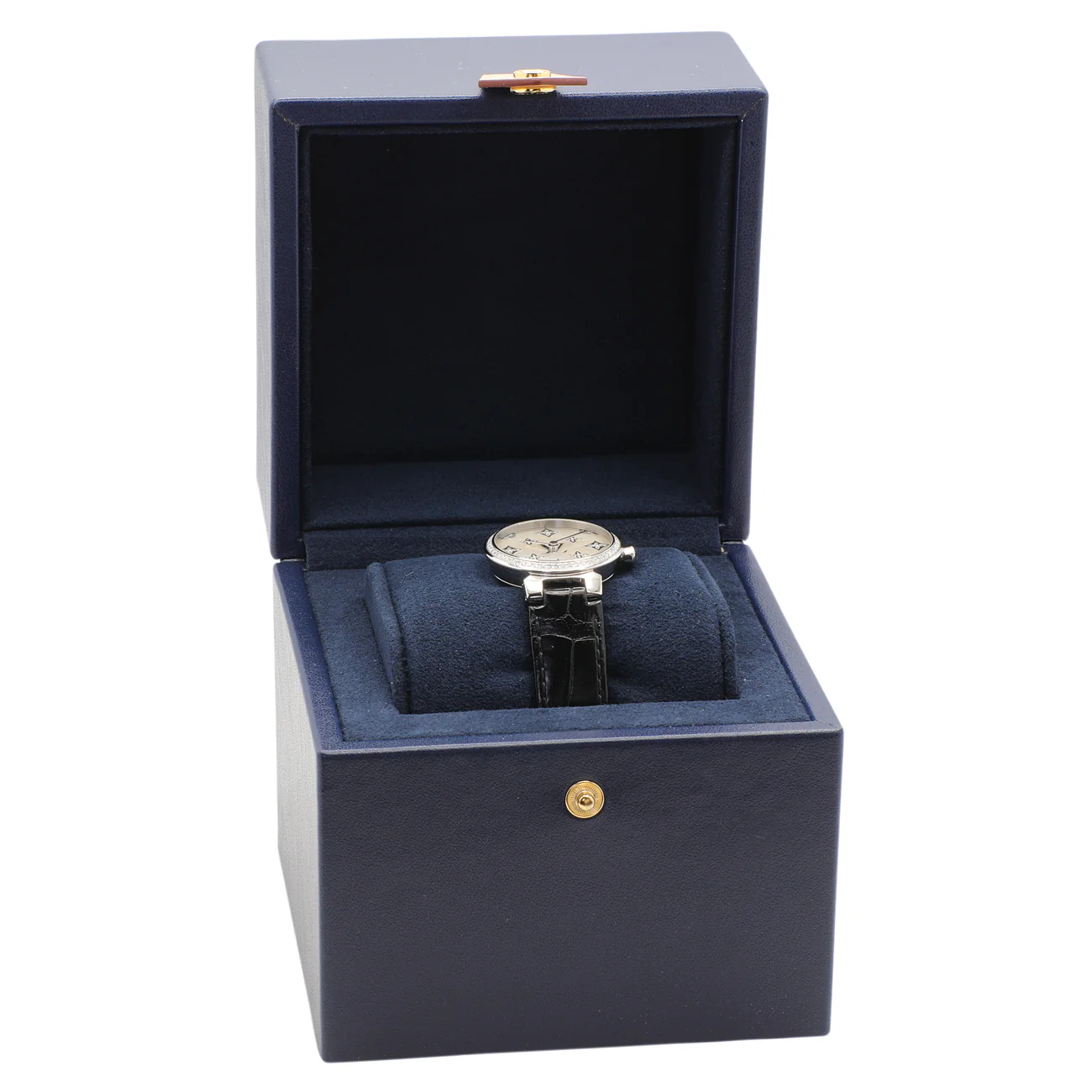 Louis Vuitton Stainless Steel Diamond Tambour Slim Quartz QBB117 - Image 6