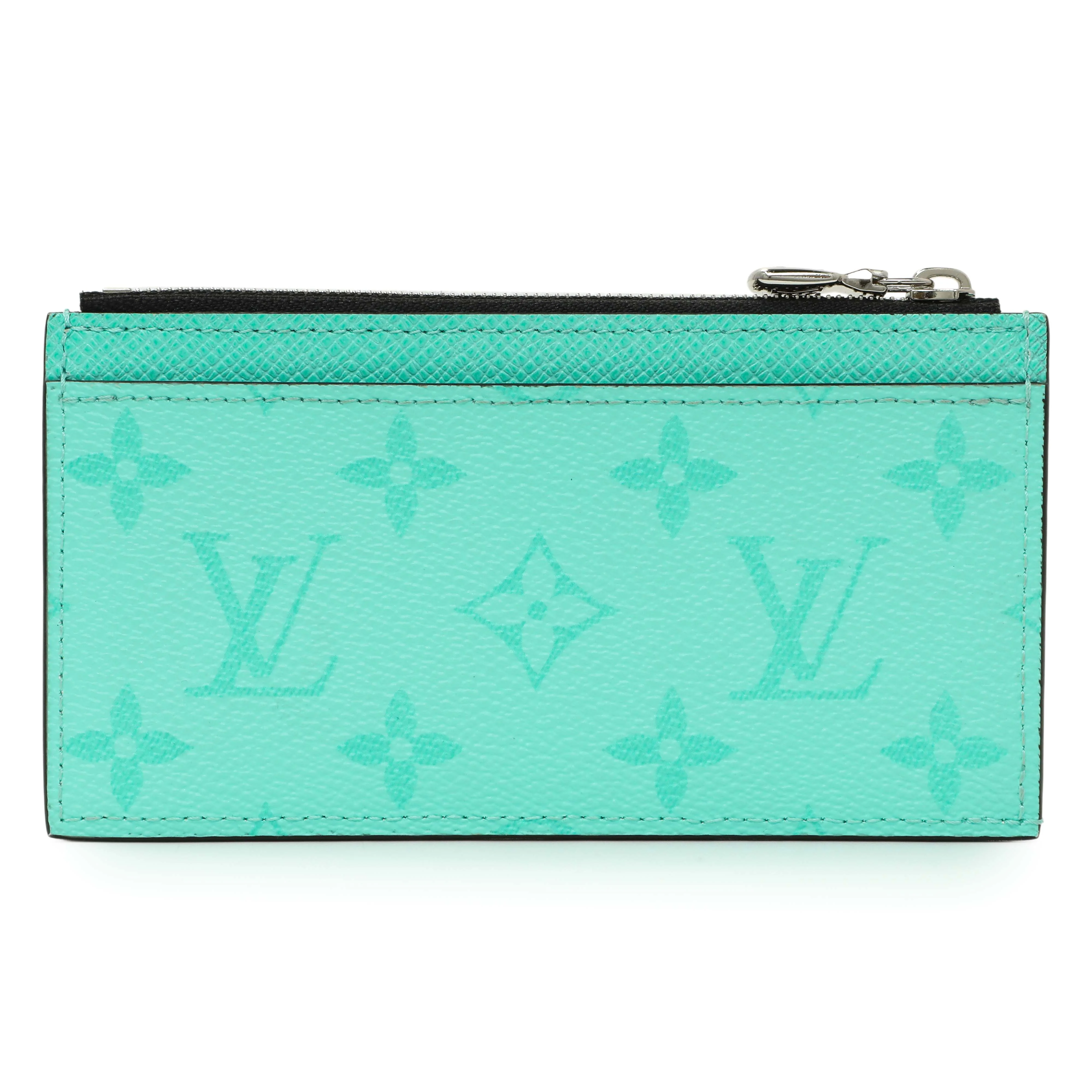 Louis Vuitton Teal Taigarama Coin Card Holder - Image 2