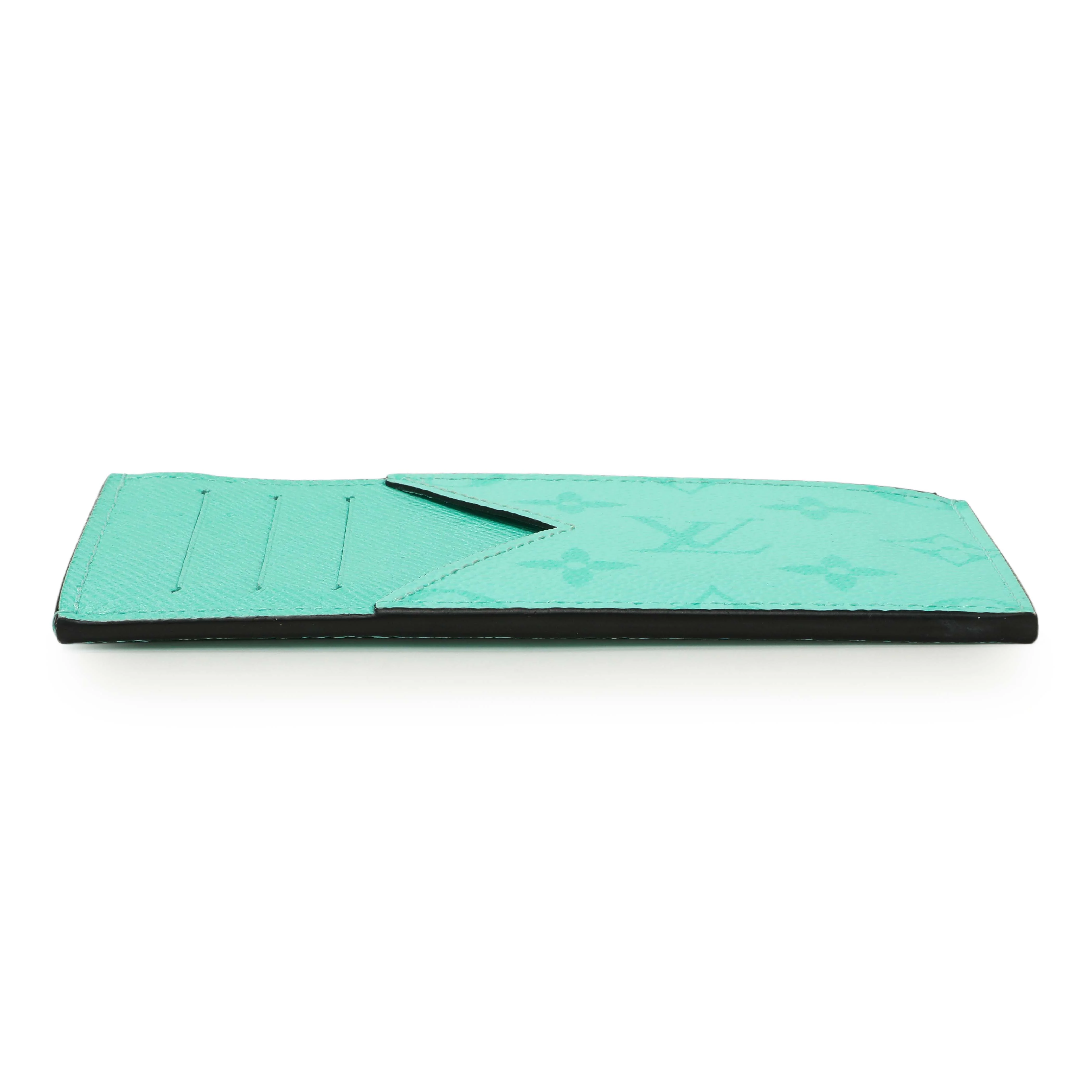 Louis Vuitton Teal Taigarama Coin Card Holder - Image 3