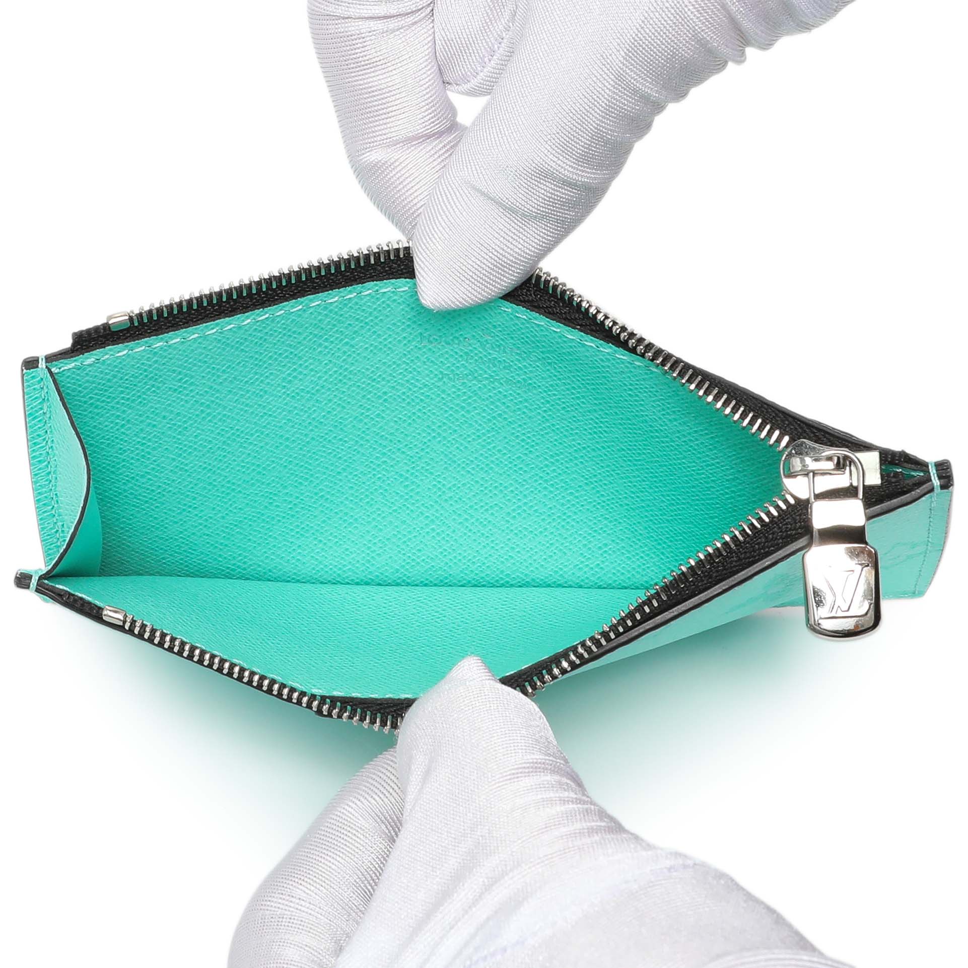 Louis Vuitton Teal Taigarama Coin Card Holder - Image 4