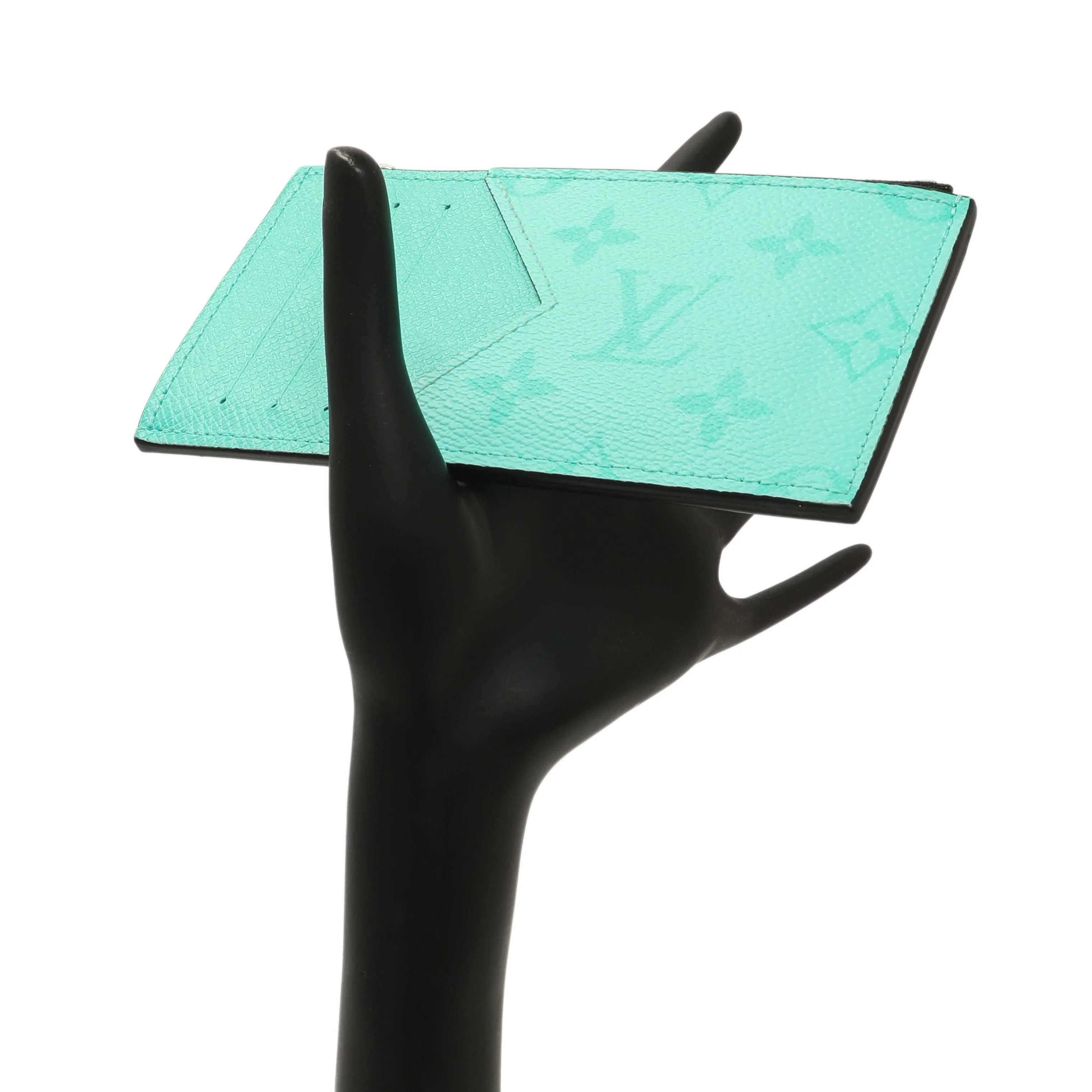 Louis Vuitton Teal Taigarama Coin Card Holder - Image 6