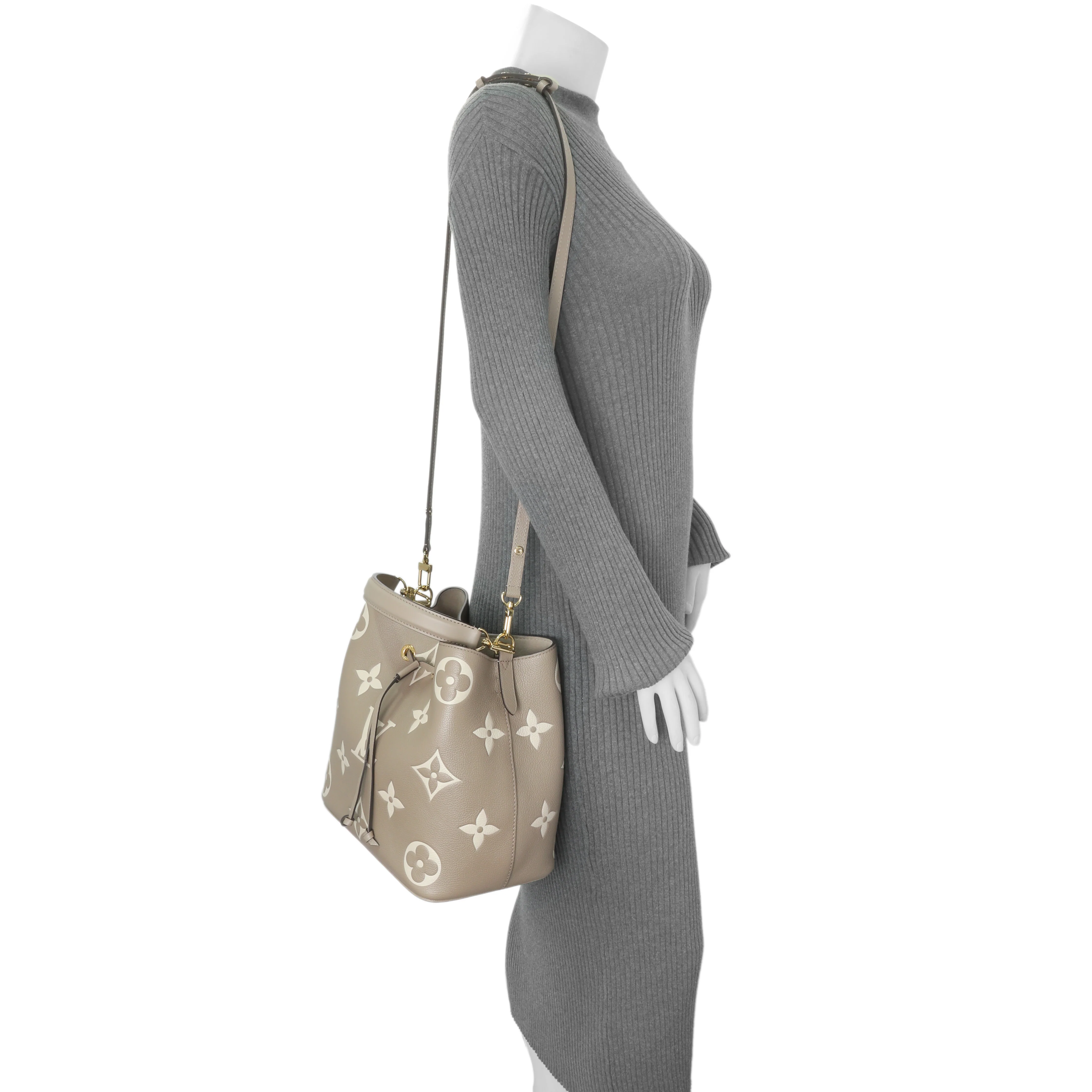 Louis Vuitton Tourterelle Creme Empreinte Monogram Giant NeoNoe MM - Image 6